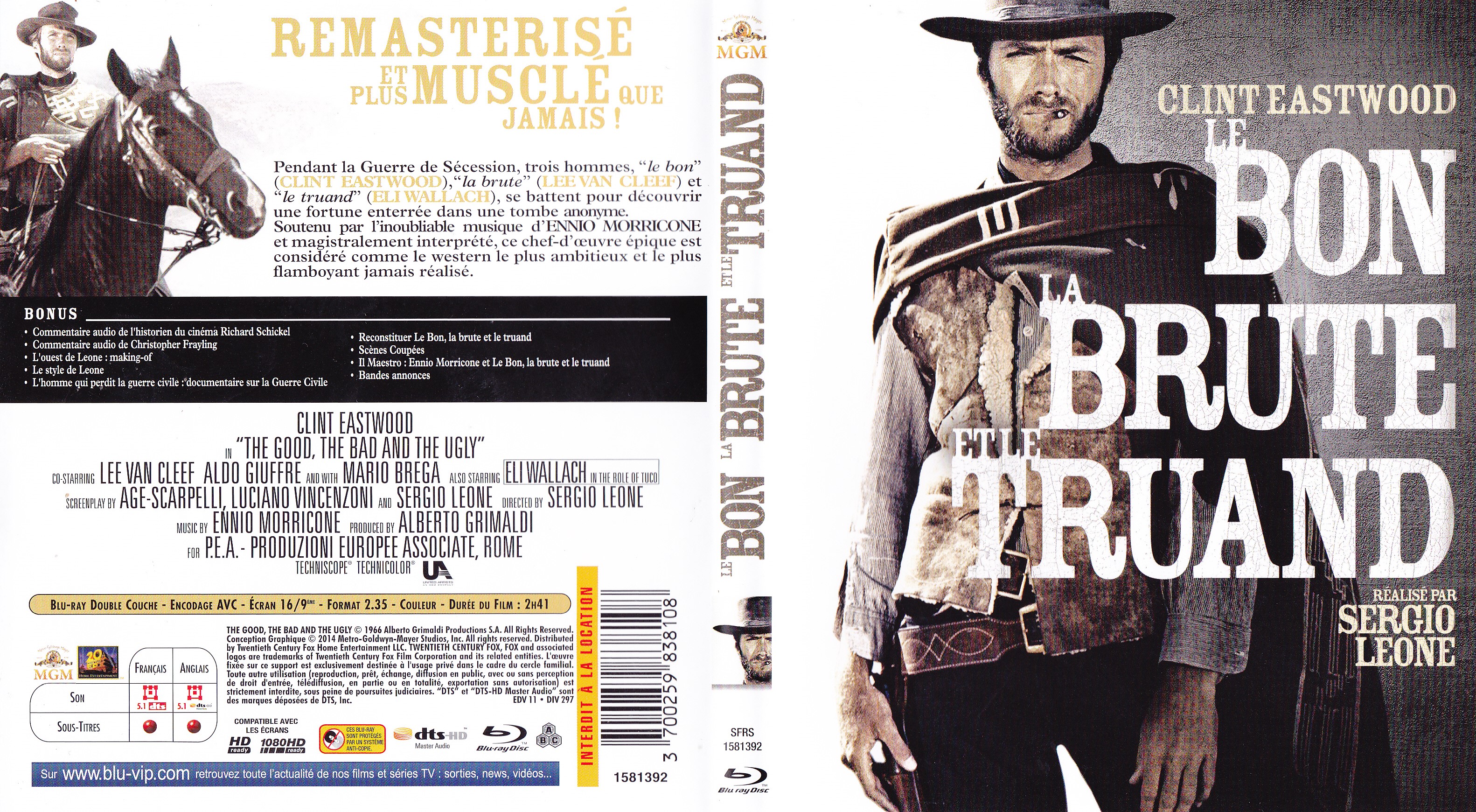 Jaquette DVD Le bon la brute et le truand (BLU-RAY) v2