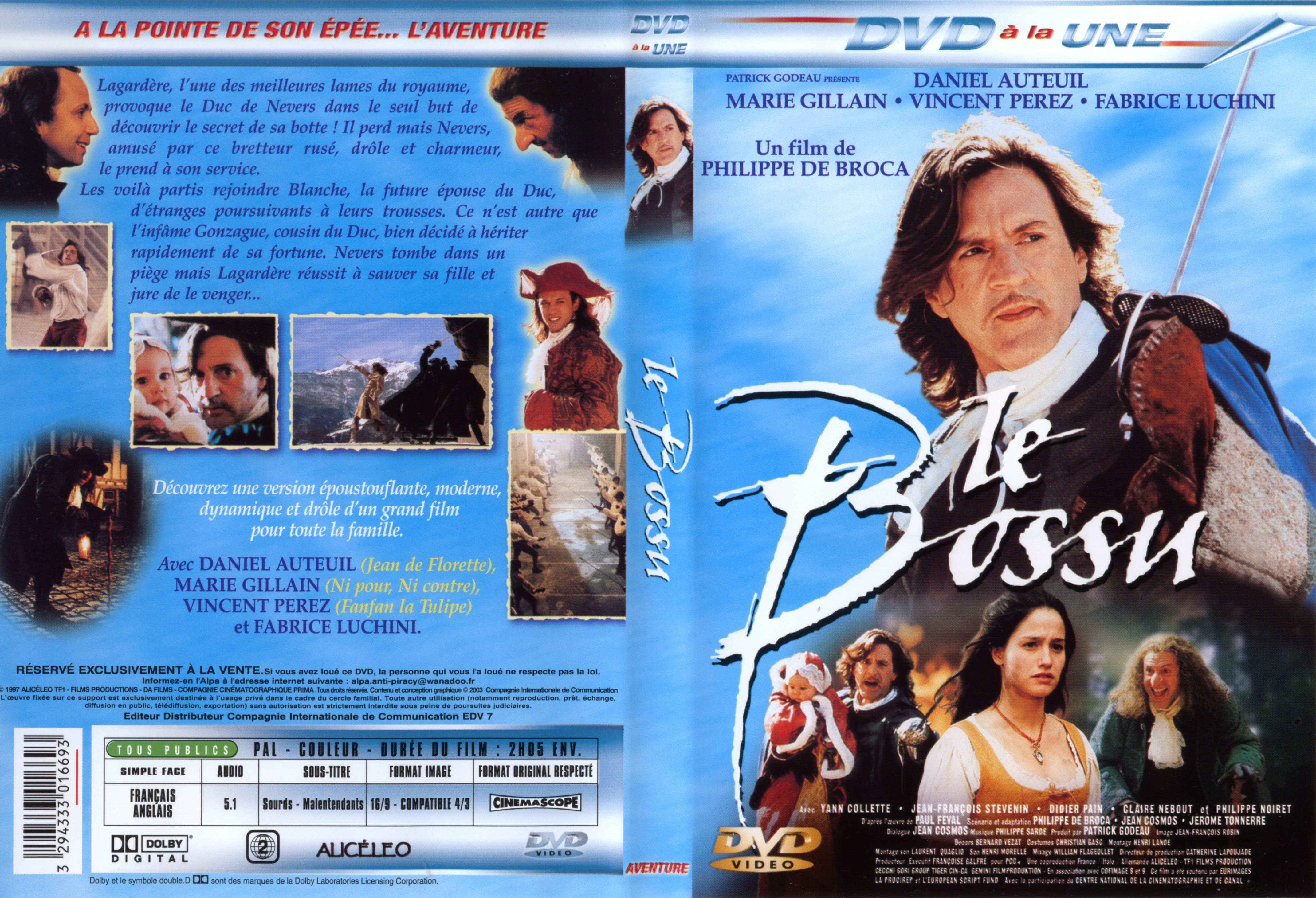 Jaquette DVD Le bossu (Daniel Auteuil)