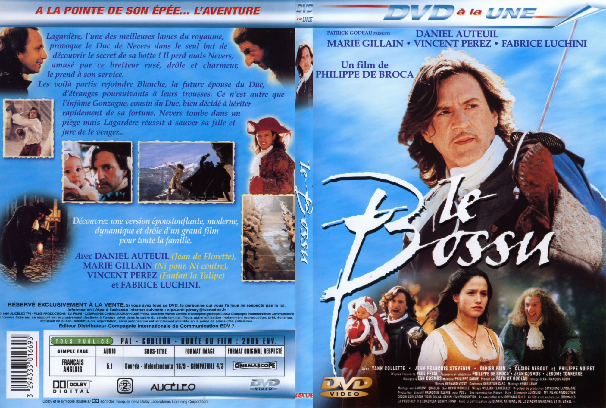 Jaquette DVD Le bossu (Daniel Auteuil) - SLIM