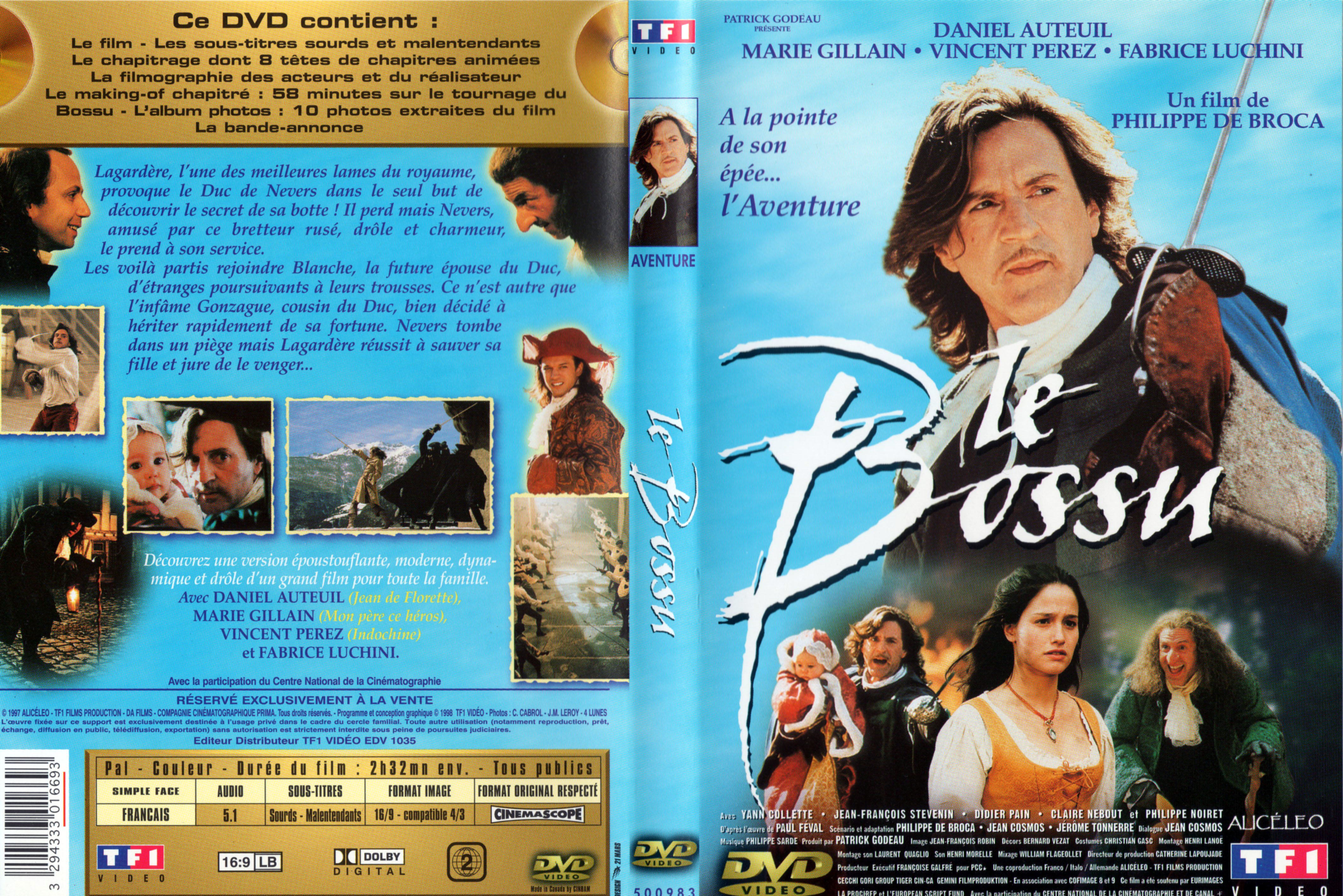 Jaquette DVD Le bossu (Daniel Auteuil) v2