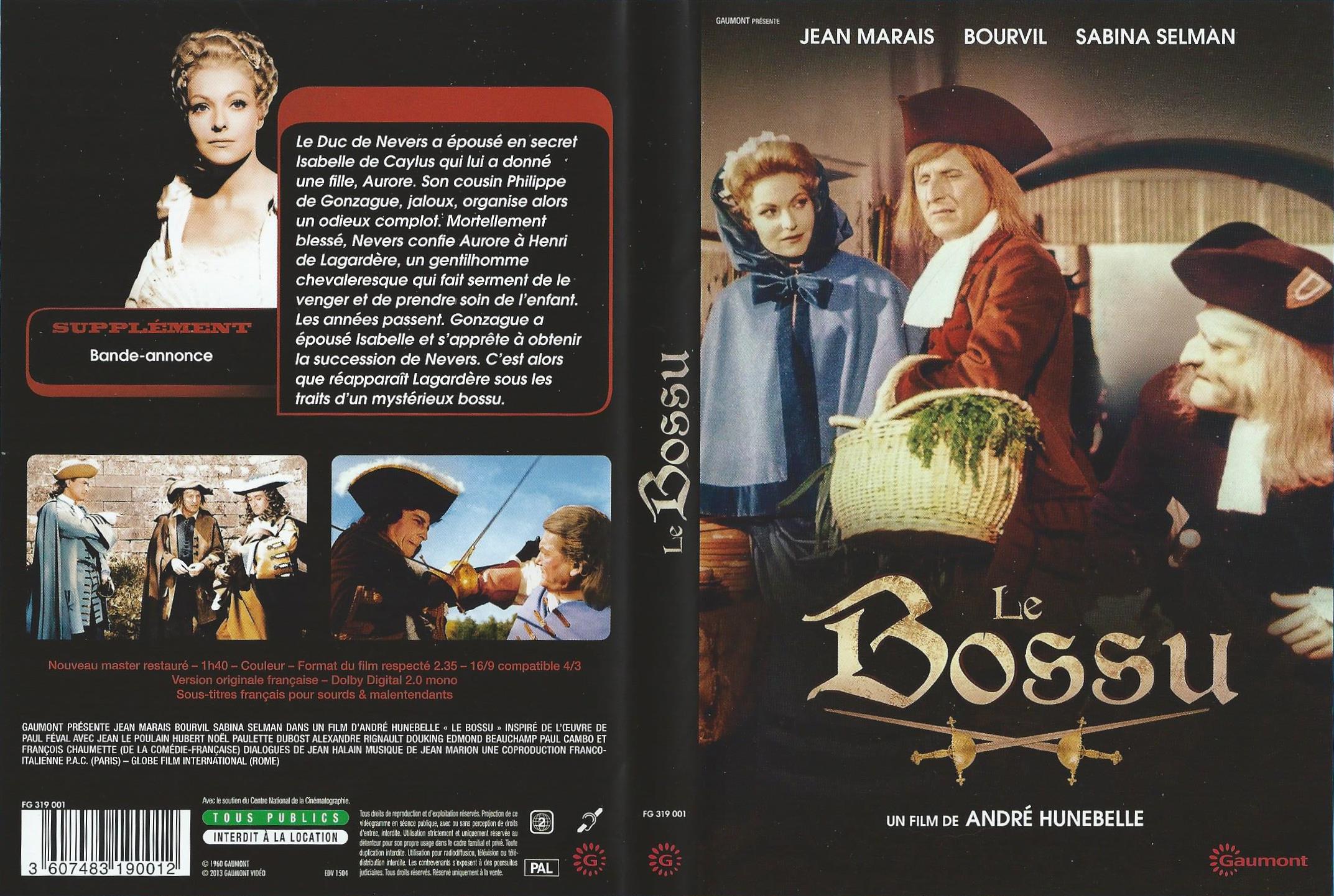 Jaquette DVD Le bossu (Jean Marais) v2