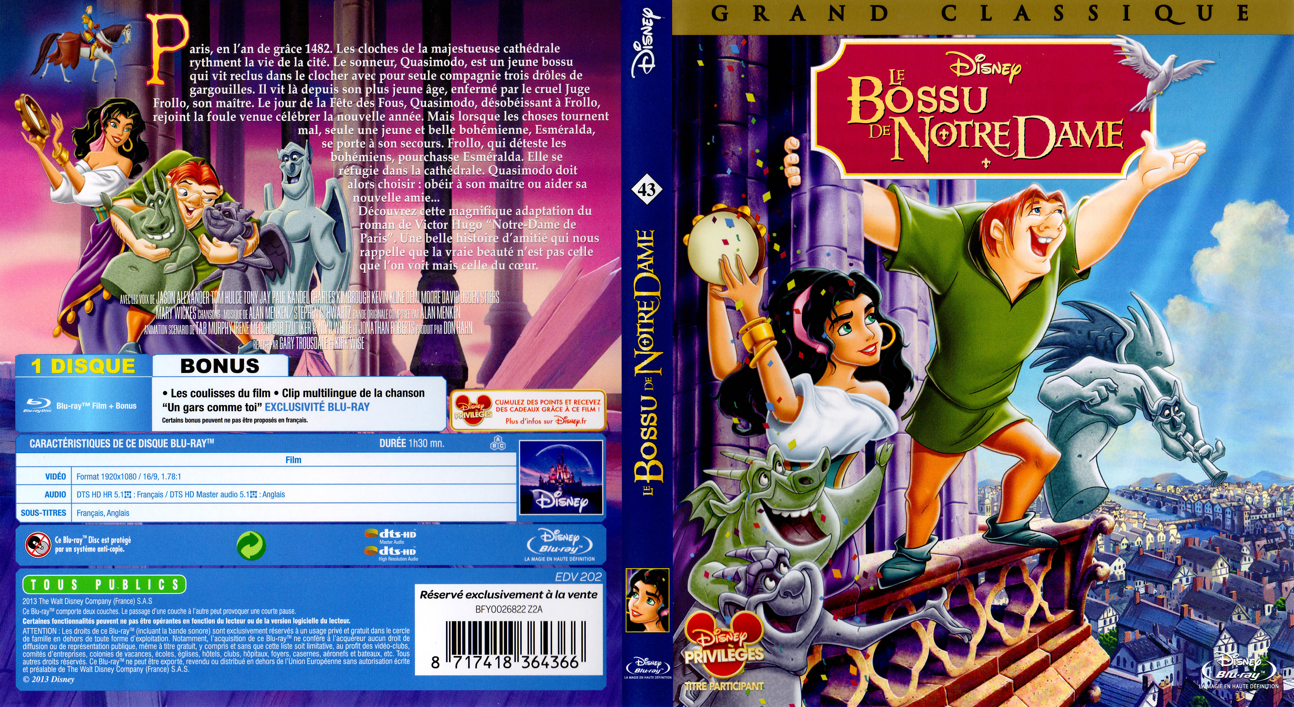 Jaquette DVD Le bossu de Notre Dame (BLU-RAY)