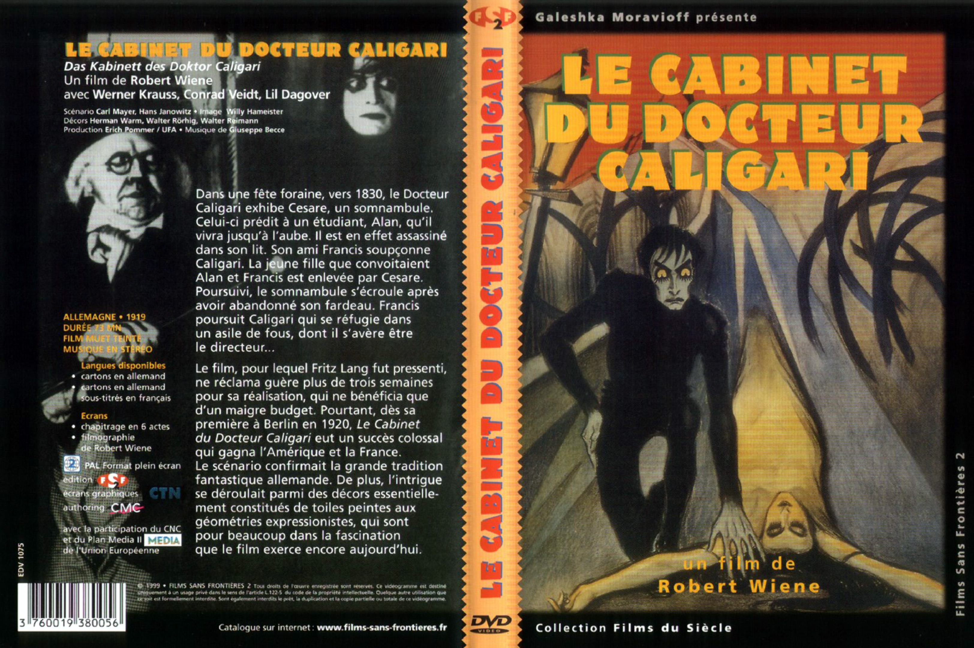 Jaquette DVD Le cabinet du docteur Cagliari