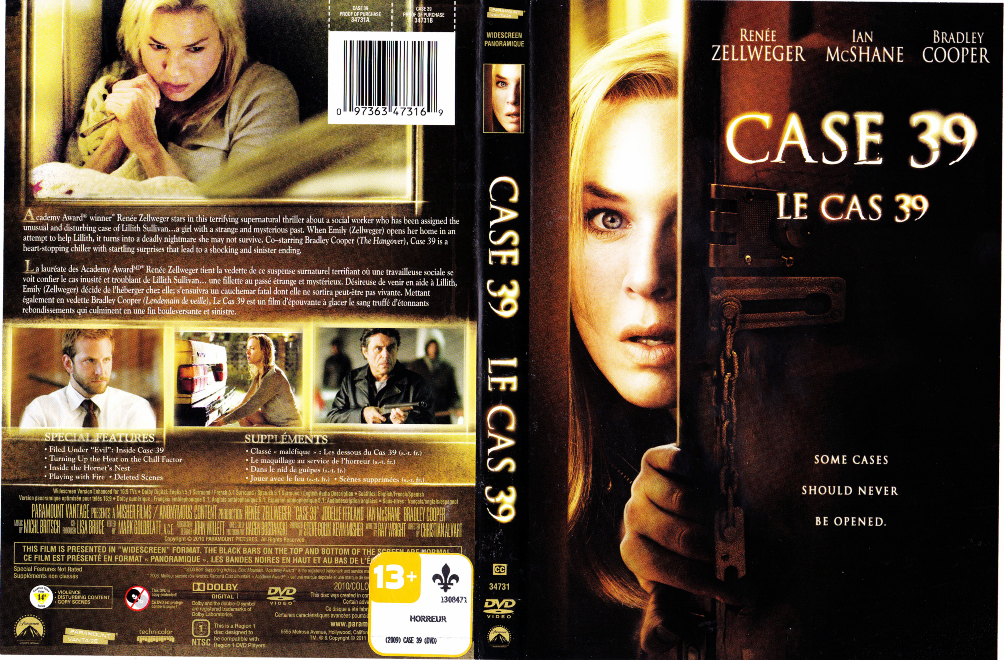 Jaquette DVD Le cas 39 - Cases 39 (Canadienne)