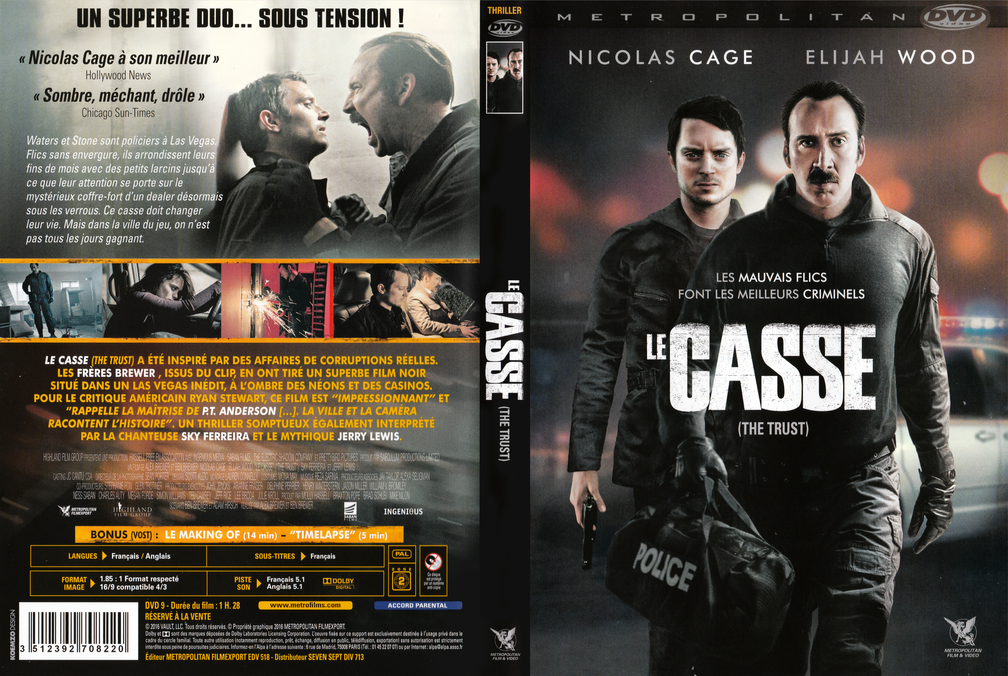 Jaquette DVD Le casse (2016)