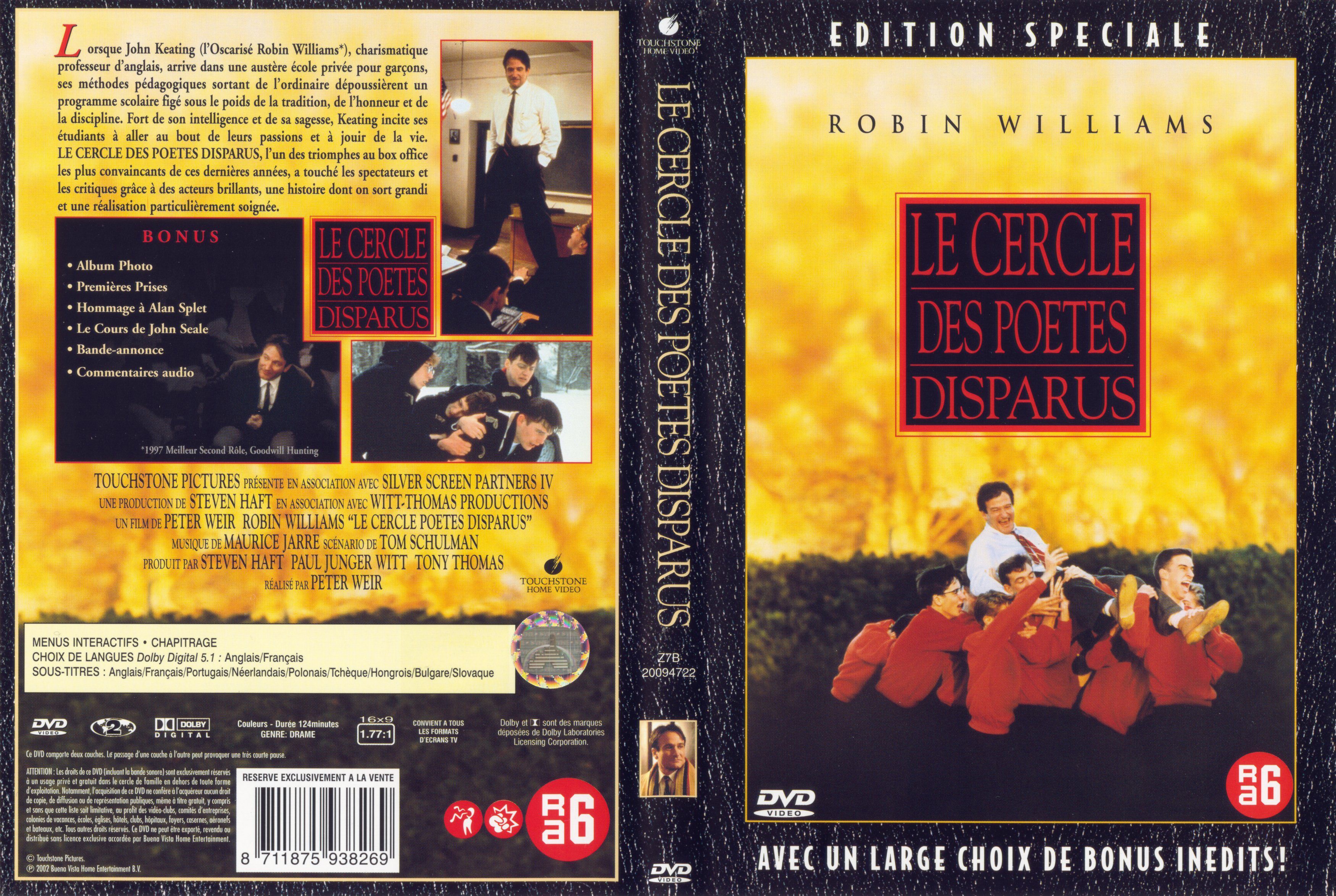 Jaquette DVD Le cercle des poetes disparus