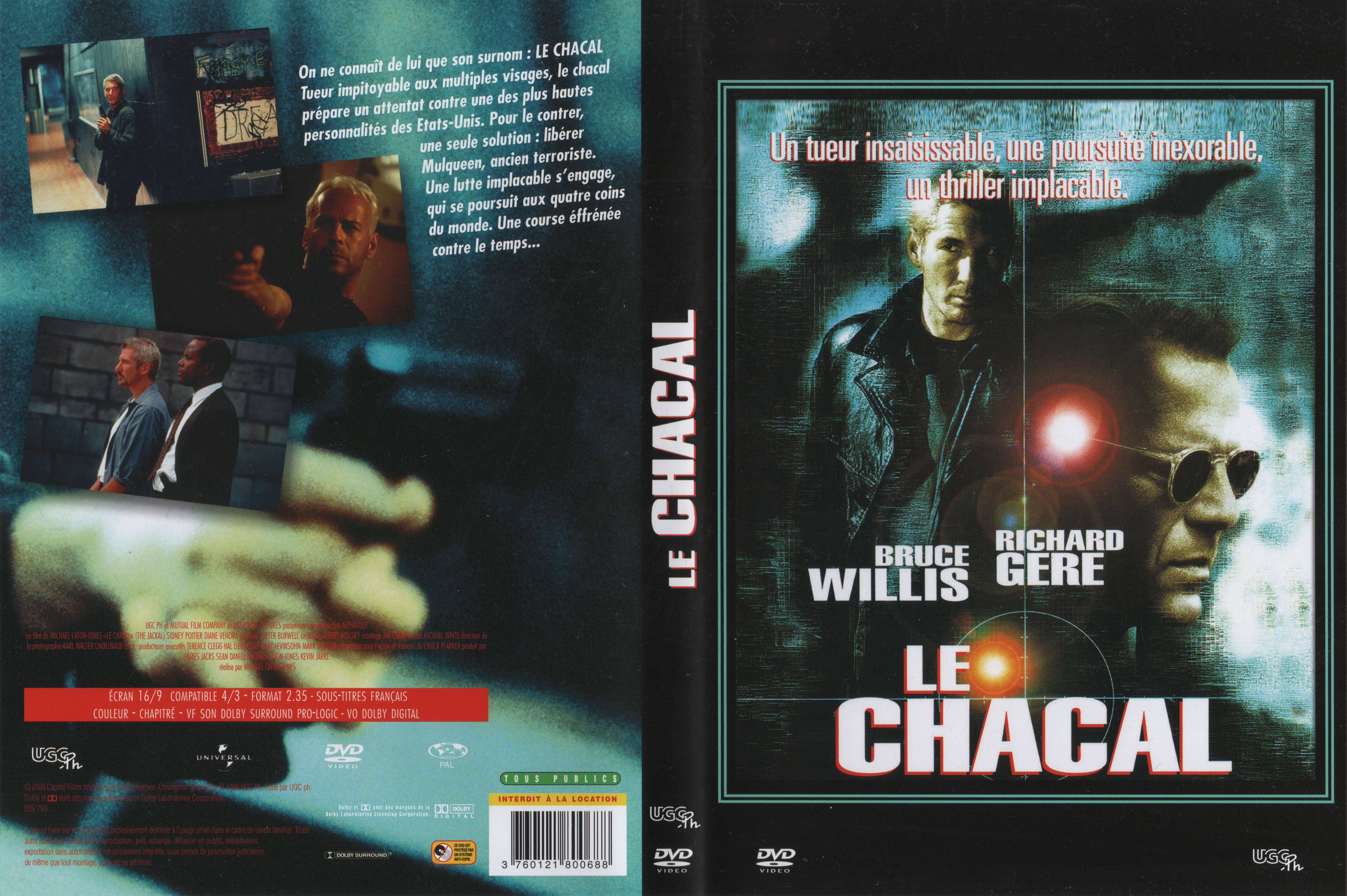 Jaquette DVD Le chacal v3