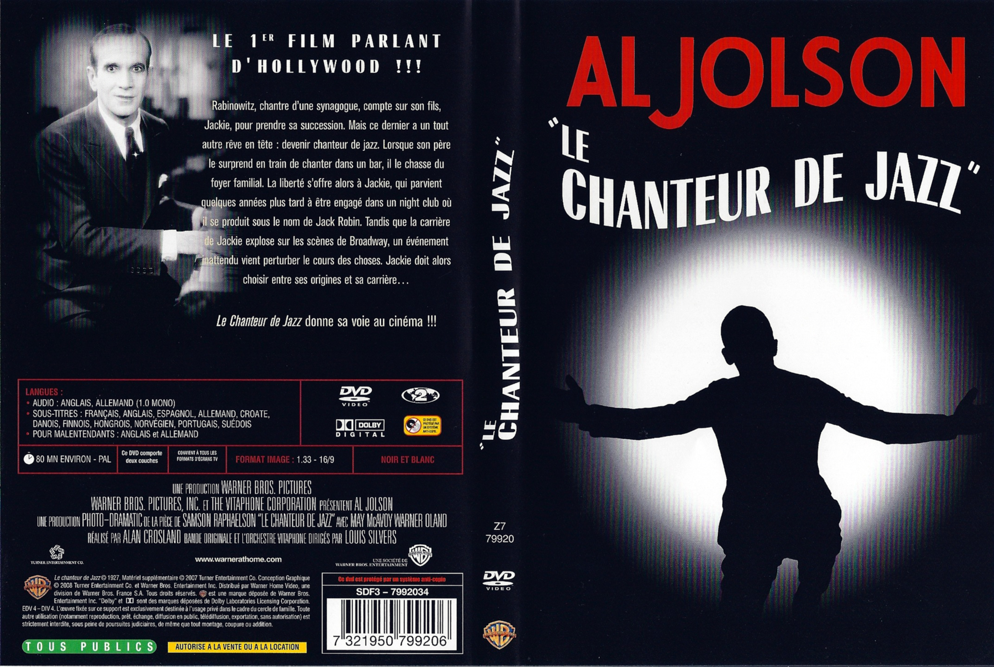 Jaquette DVD Le chanteur de Jazz