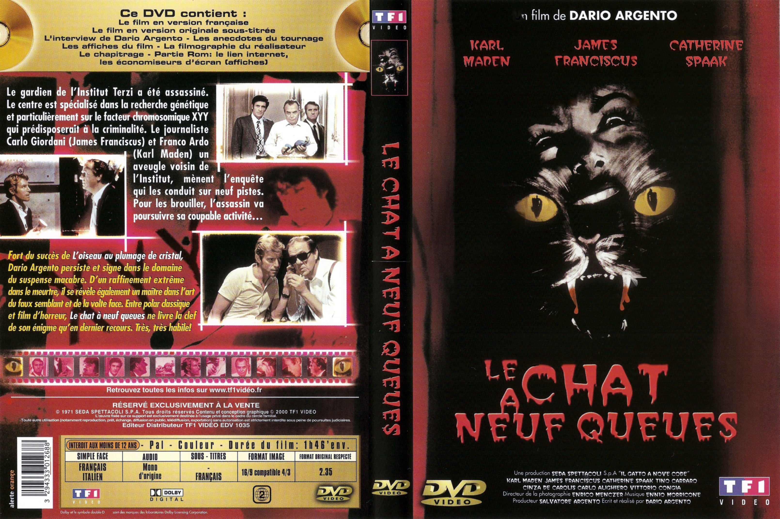 Jaquette DVD Le chat a neuf queues