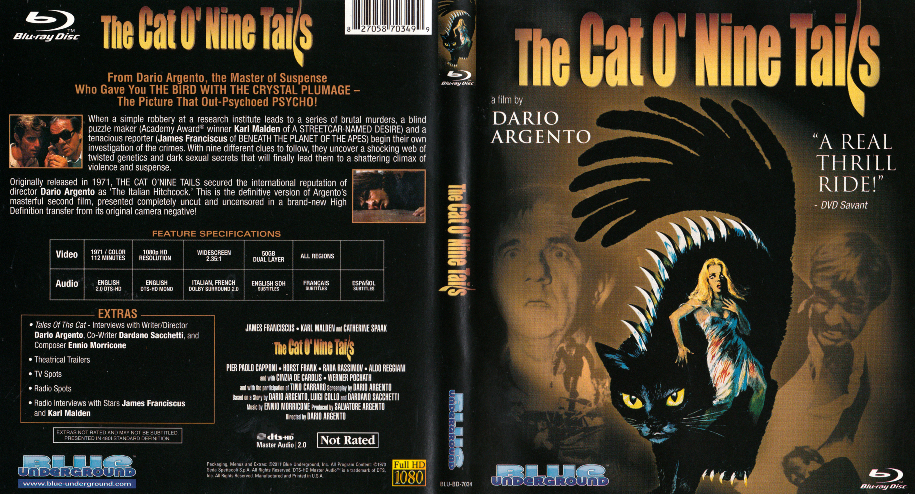 Jaquette DVD Le chat a neuf queues - The cat O
