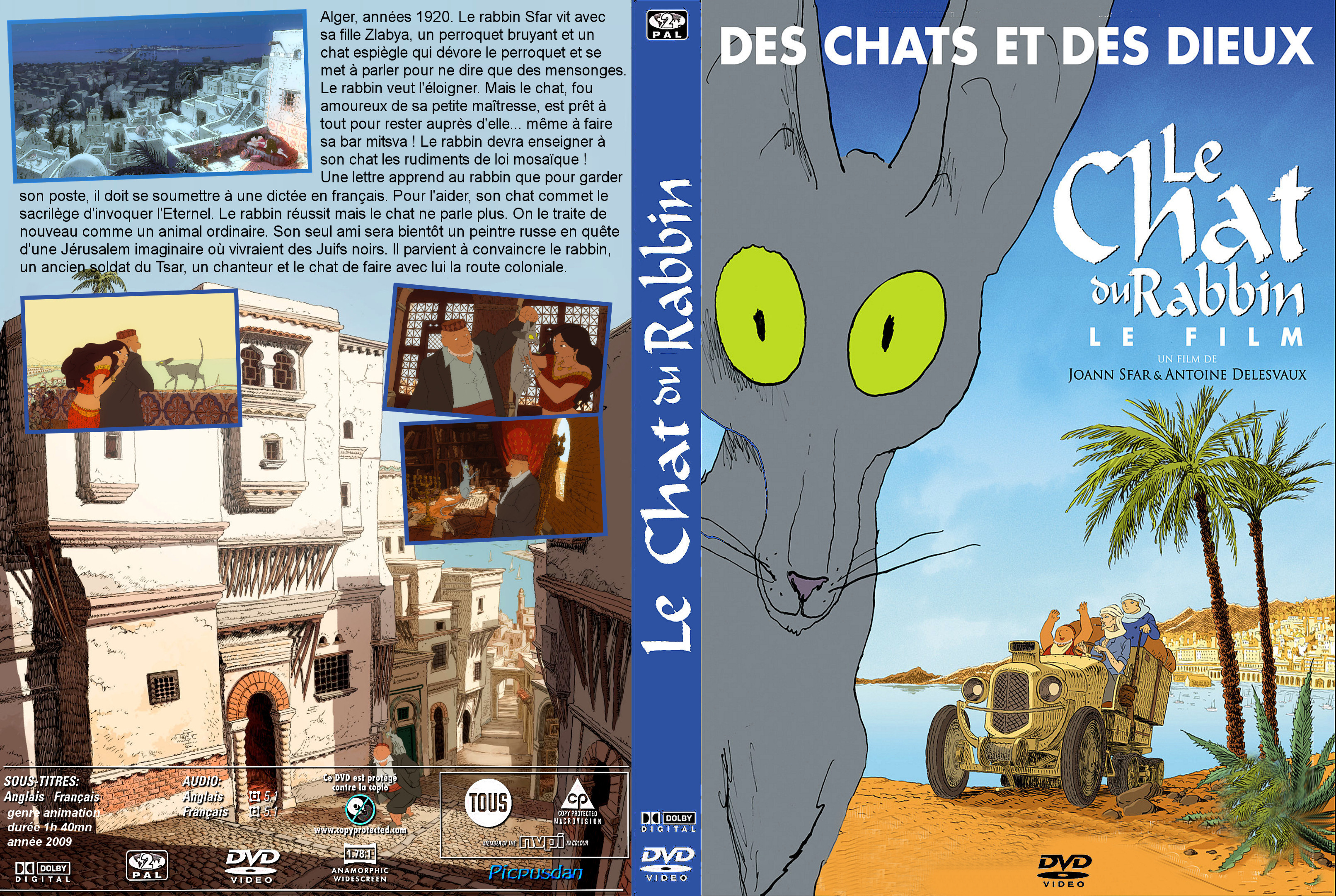 Jaquette DVD Le chat du rabbin custom
