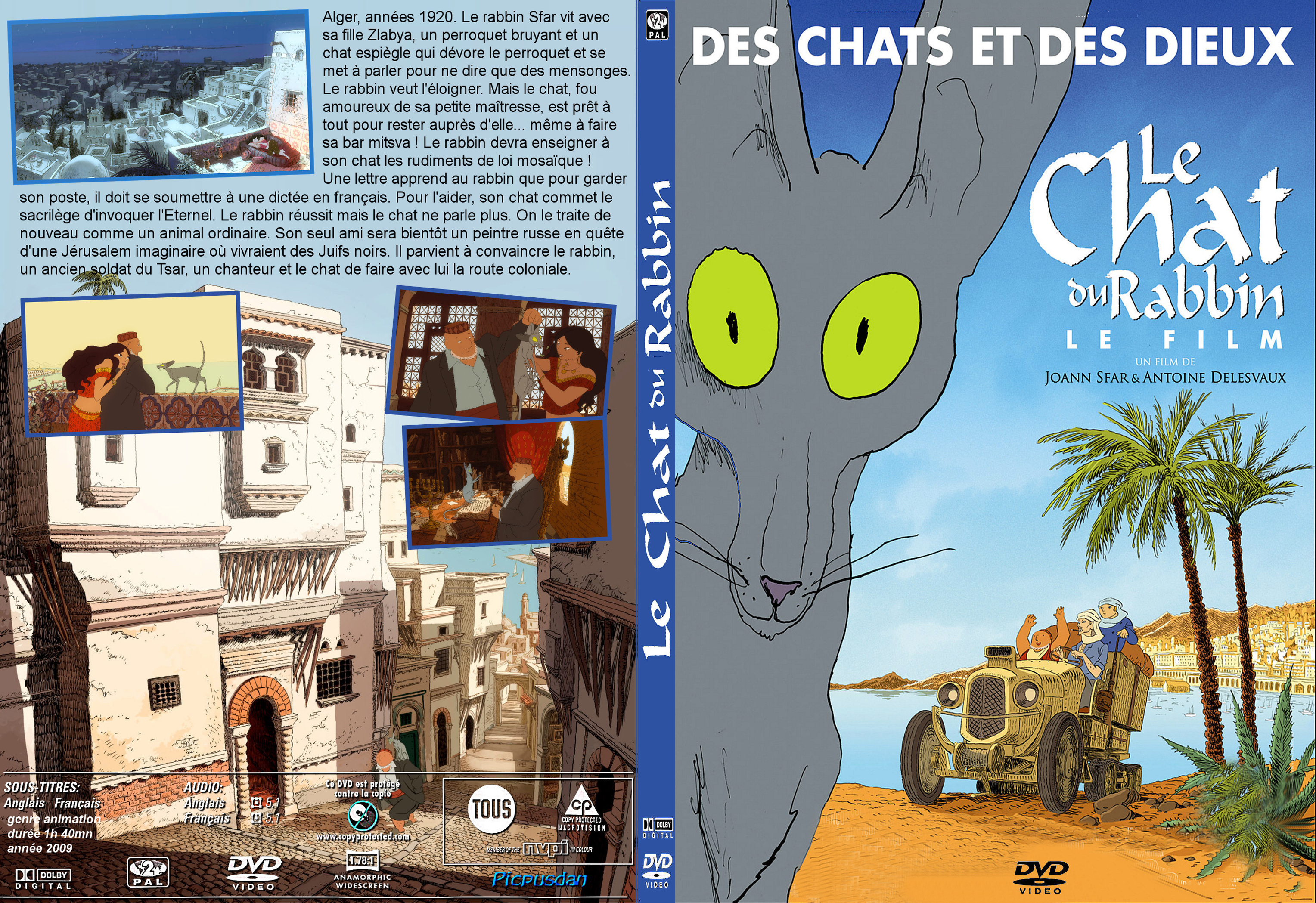 Jaquette DVD Le chat du rabbin custom - SLIM