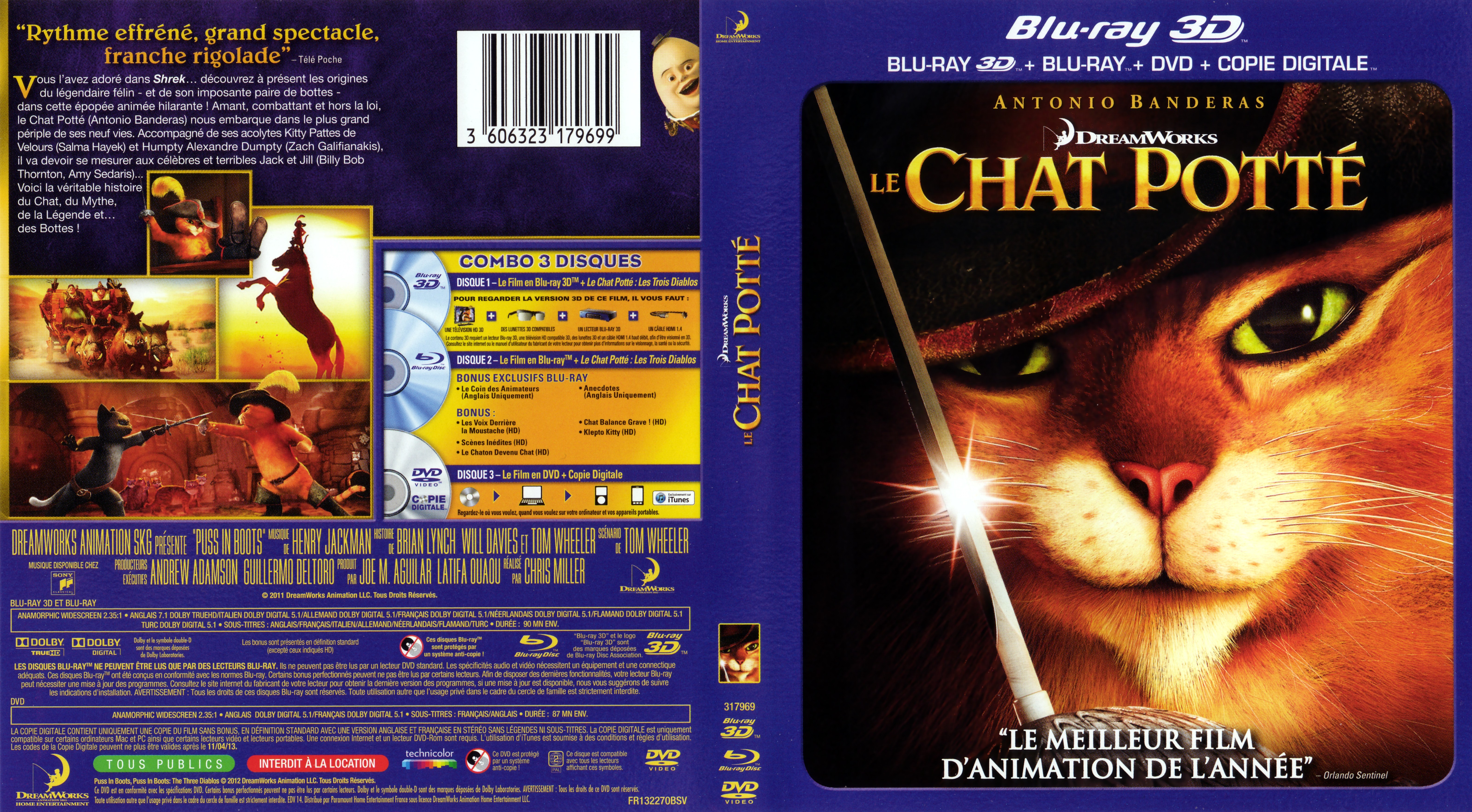Jaquette DVD Le chat pott 3D (BLU-RAY)