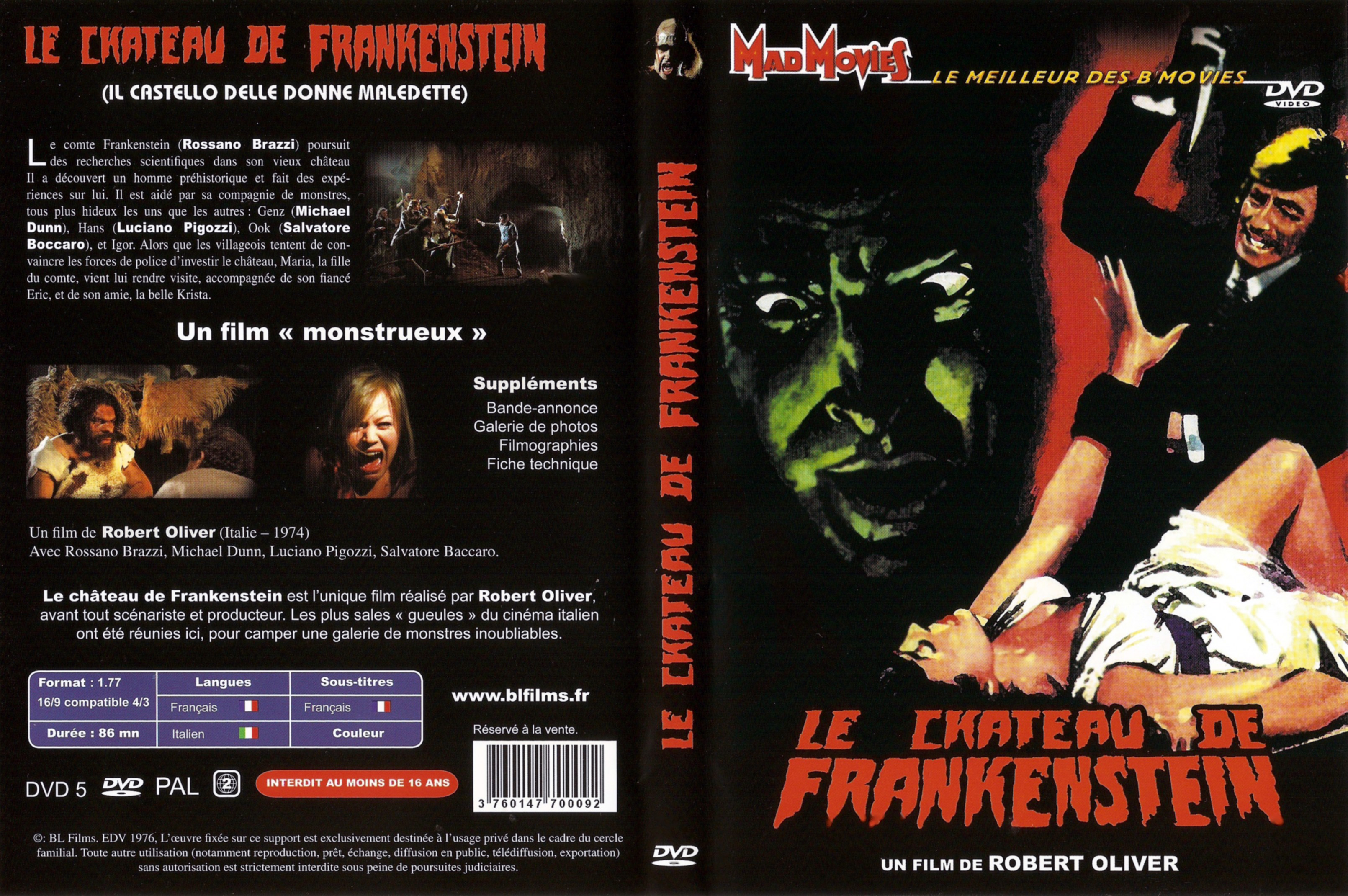 Jaquette DVD Le chateau de Frankenstein