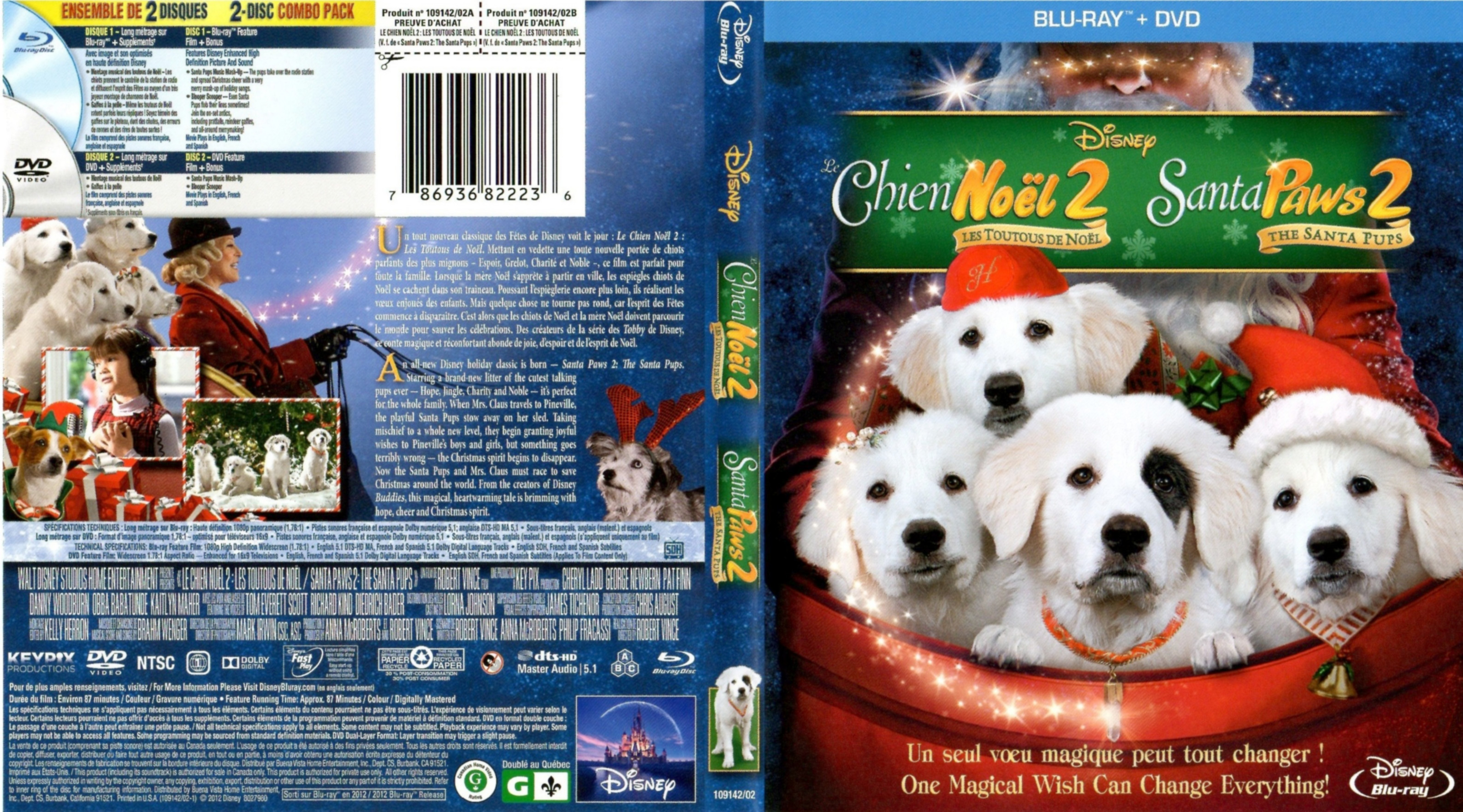 Jaquette DVD Le chien Nol 2 - Santa paws 2 (Canadienne) (BLU-RAY)