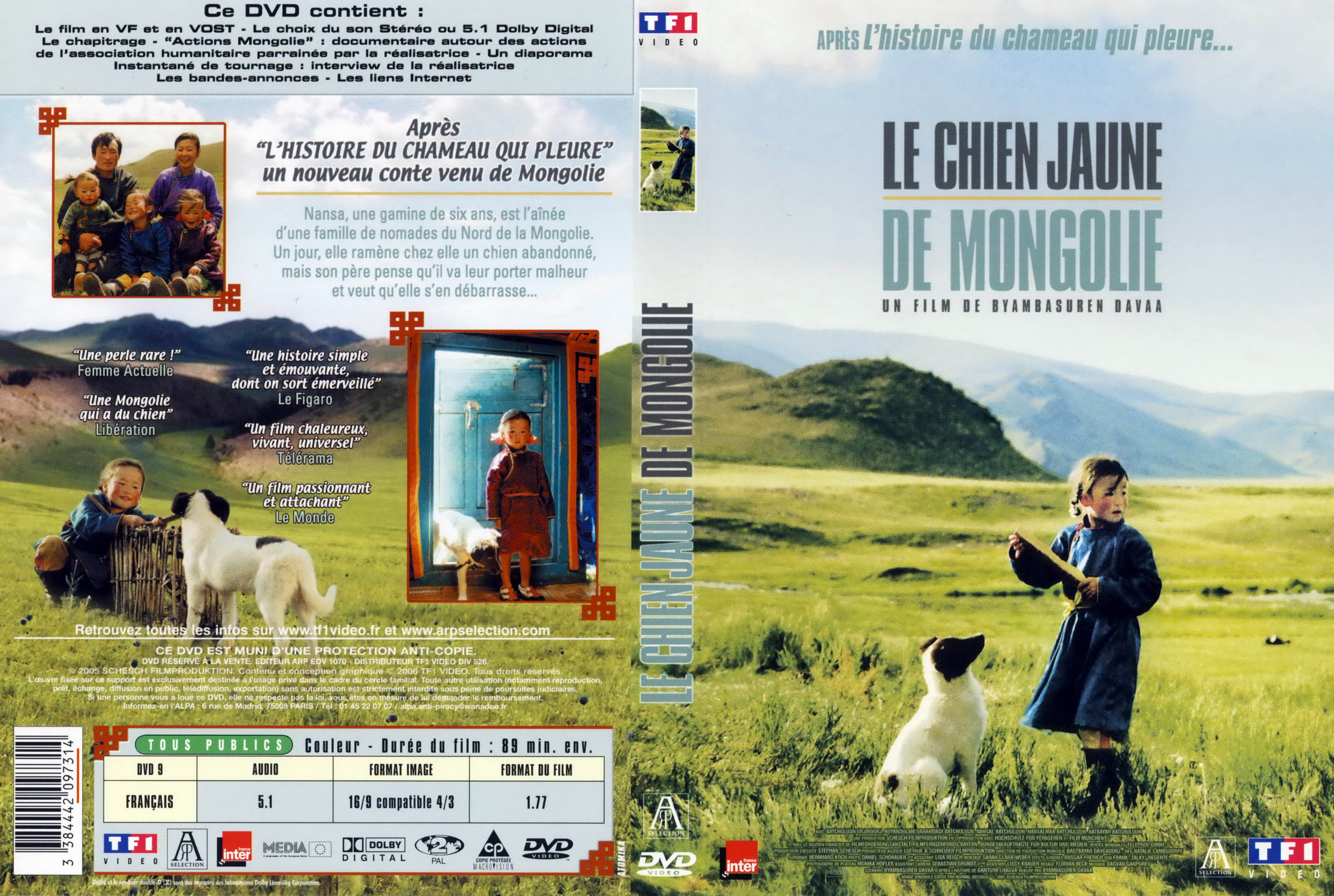 Jaquette DVD Le chien jaune de Mongolie