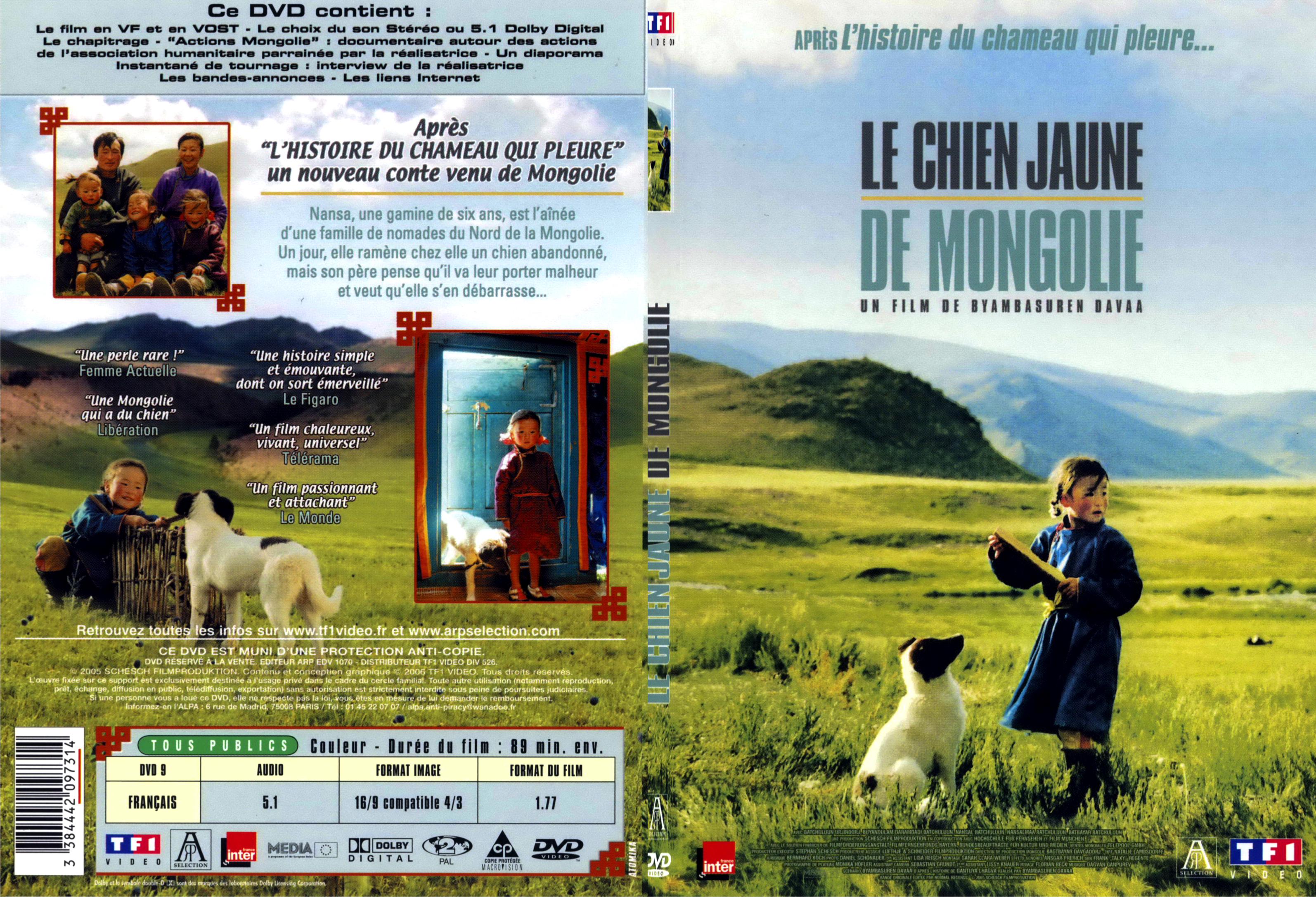 Jaquette DVD Le chien jaune de Mongolie - SLIM
