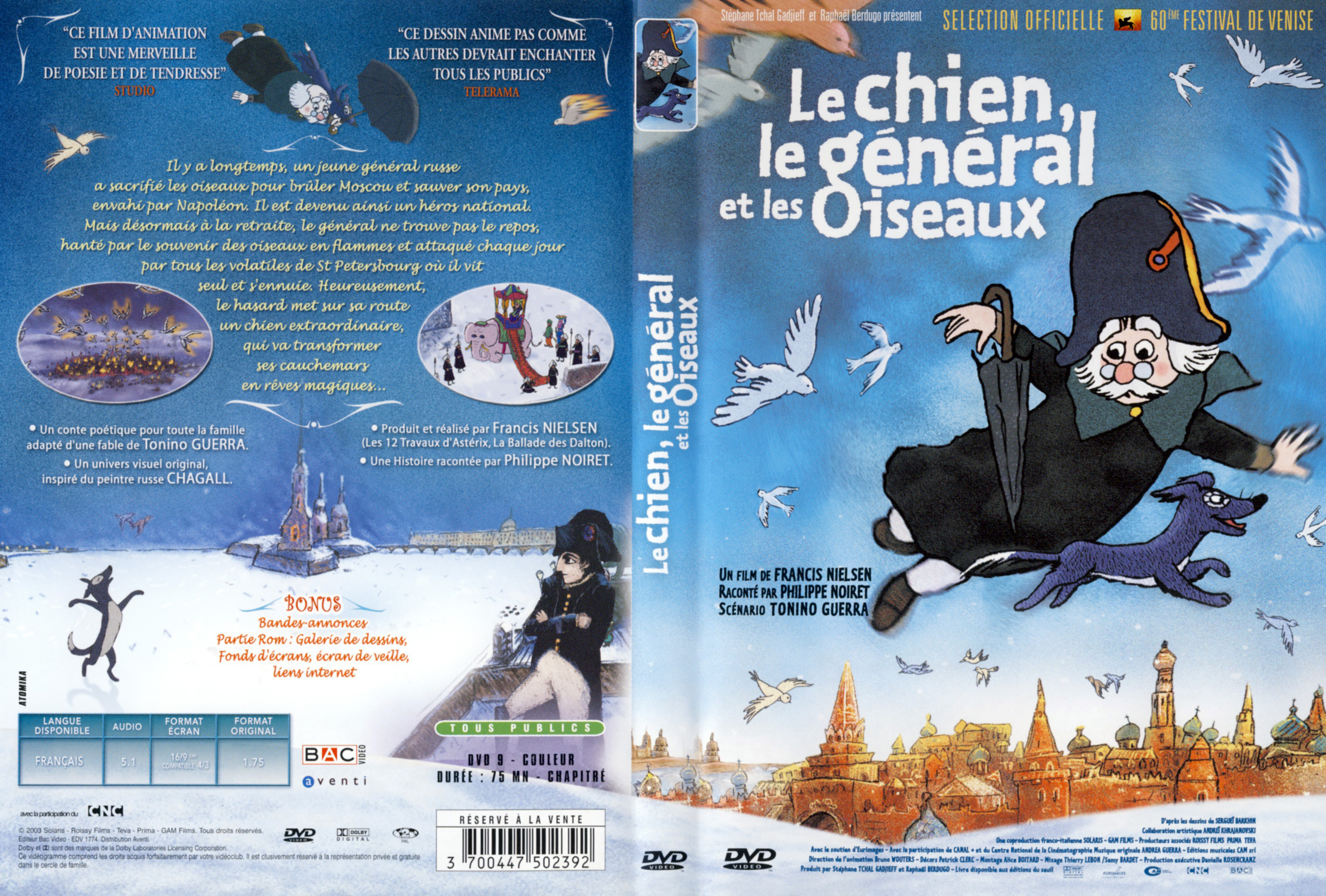 Jaquette DVD Le chien le gnral et les oiseaux V2