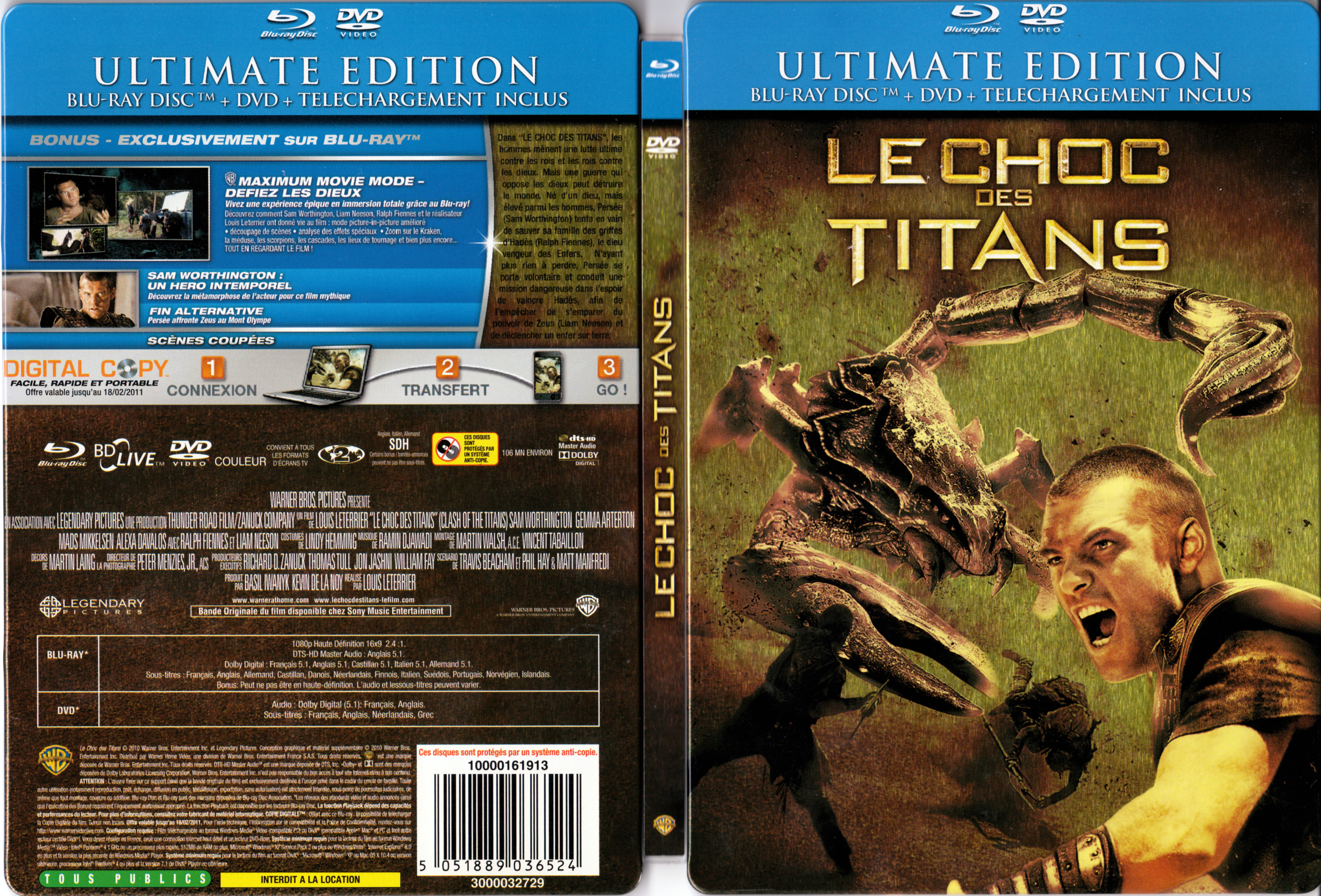 Jaquette DVD Le choc des Titans (2010) (BLU-RAY)