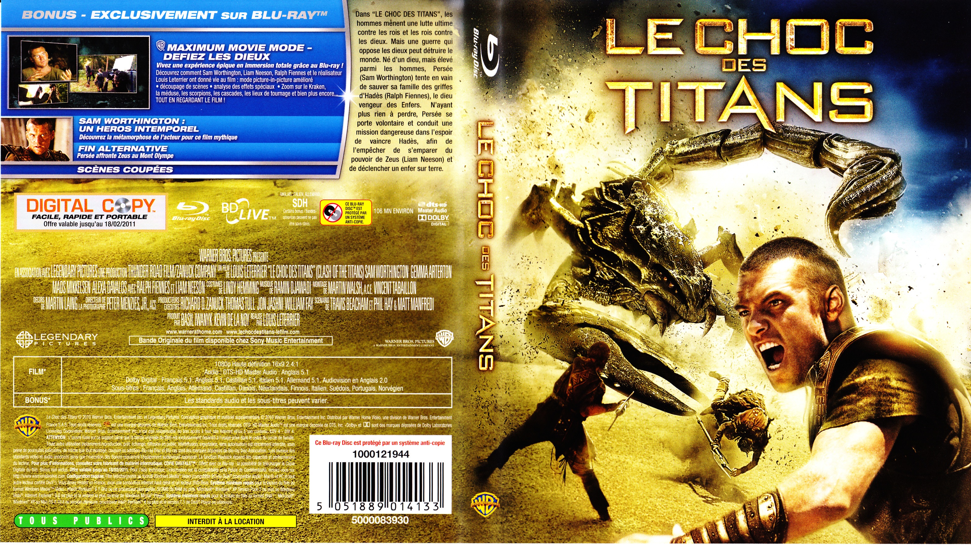 Jaquette DVD Le choc des Titans (2010) (BLU-RAY) v2