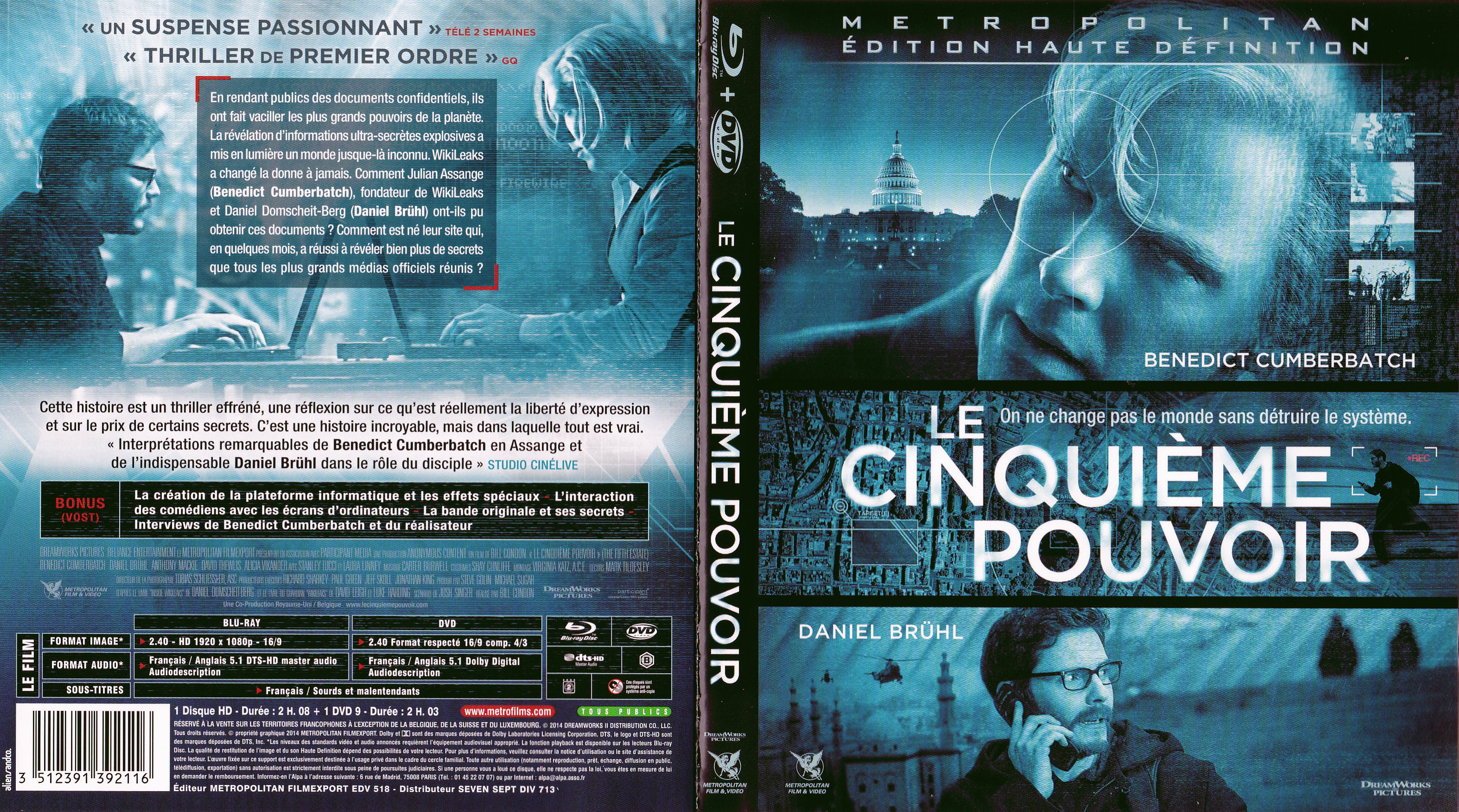 Jaquette DVD Le cinquieme pouvoir (BLU-RAY)