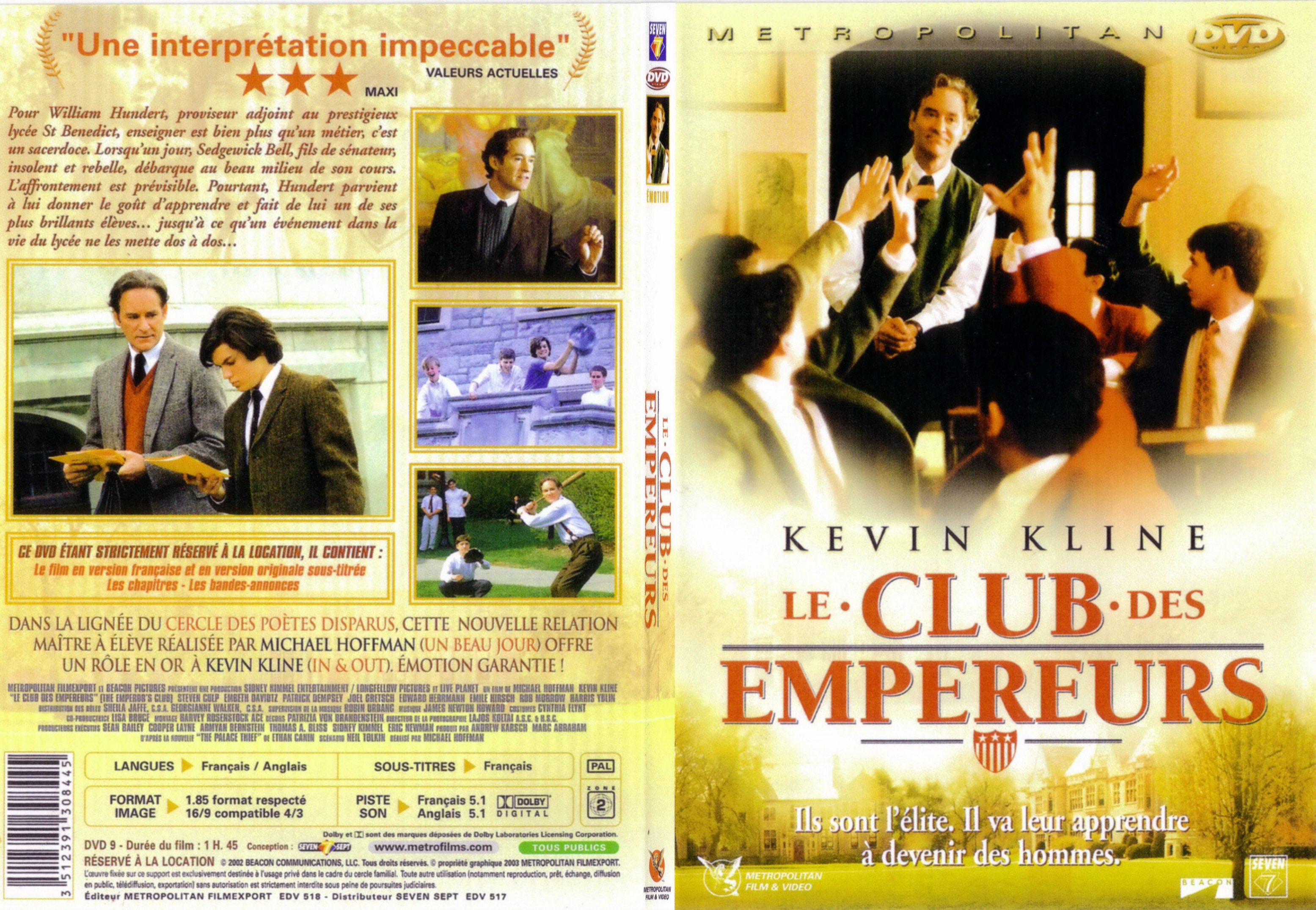 Jaquette DVD Le club des empereurs - SLIM