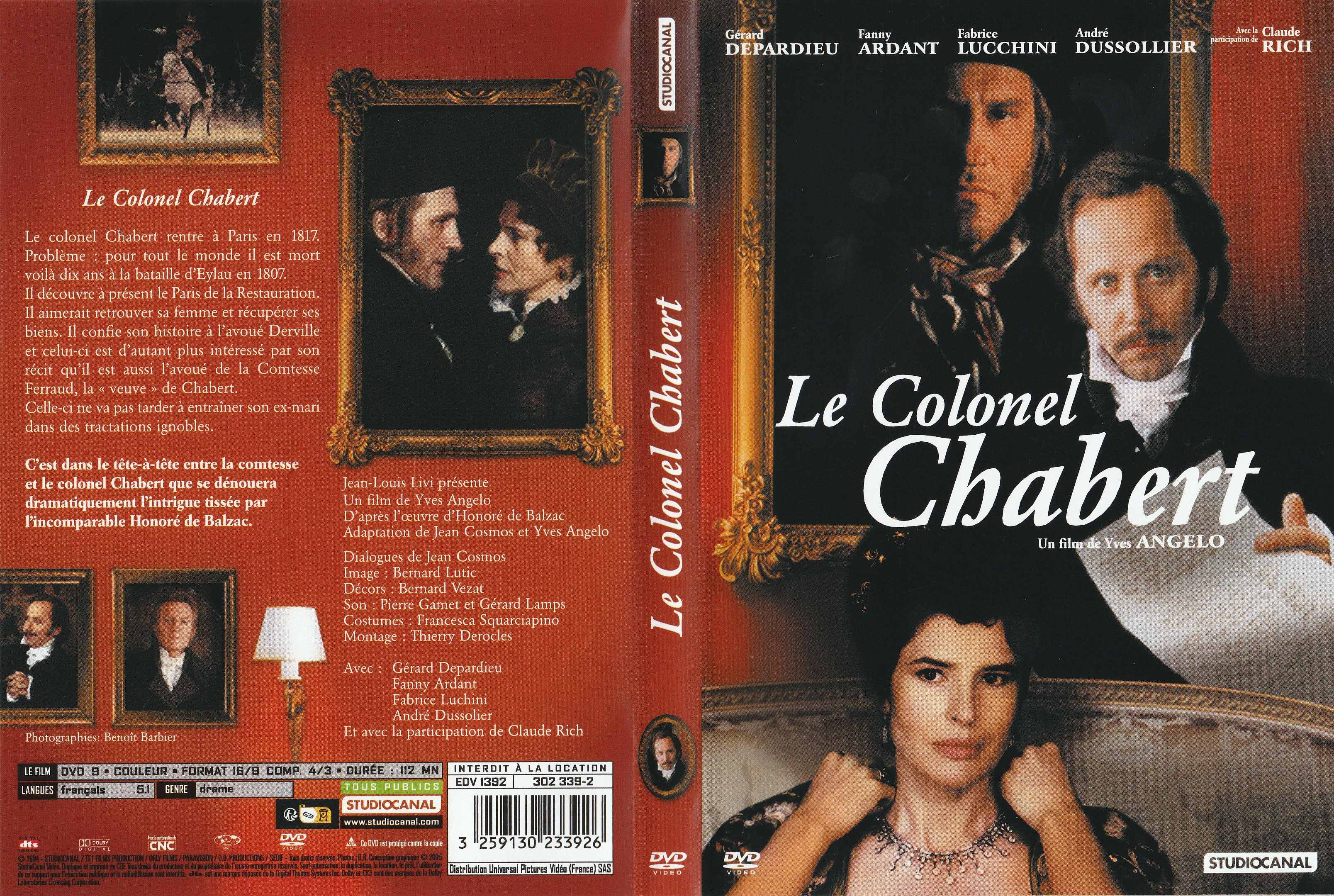 Jaquette DVD Le colonel Chabert v2