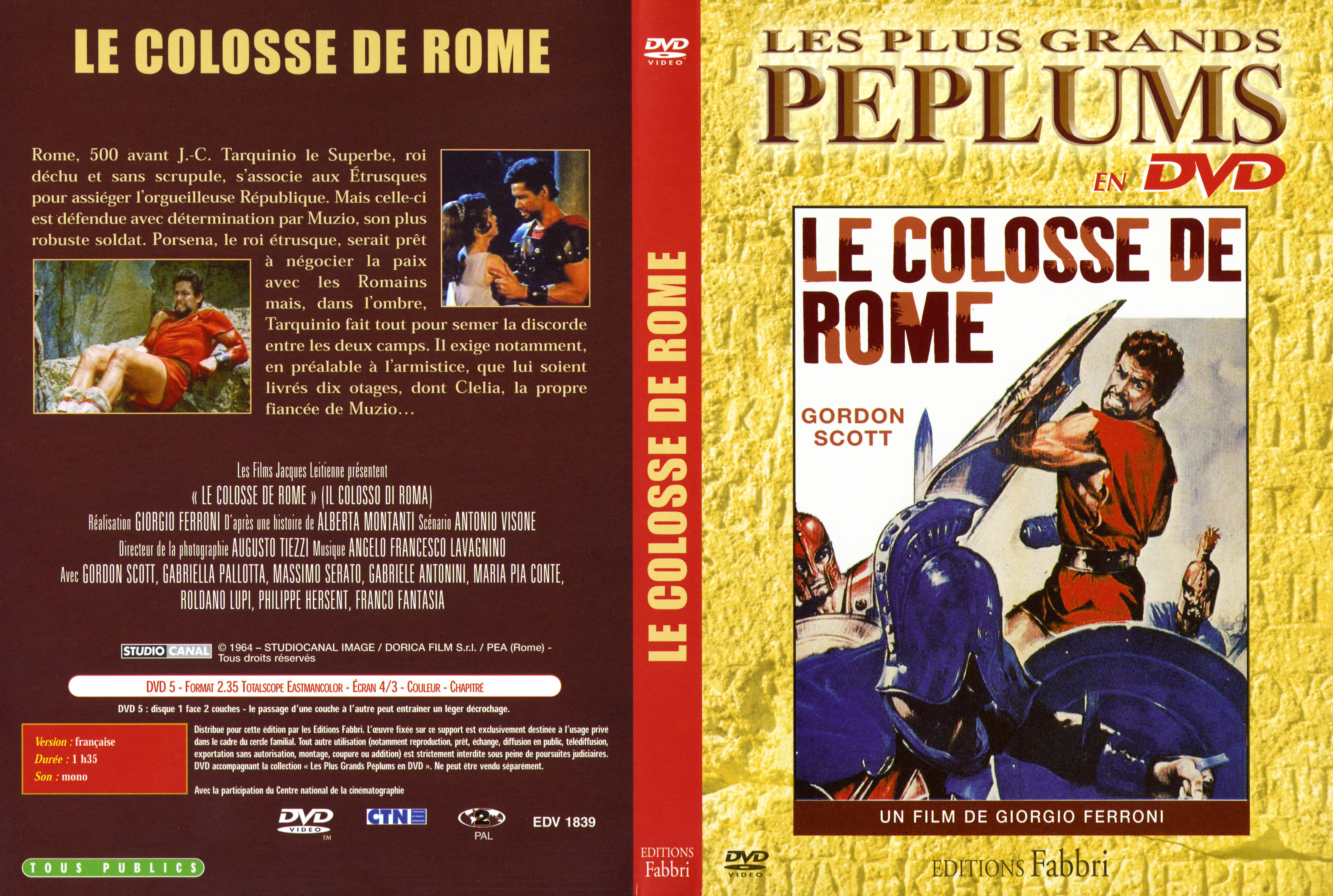 Jaquette DVD Le colosse de rome