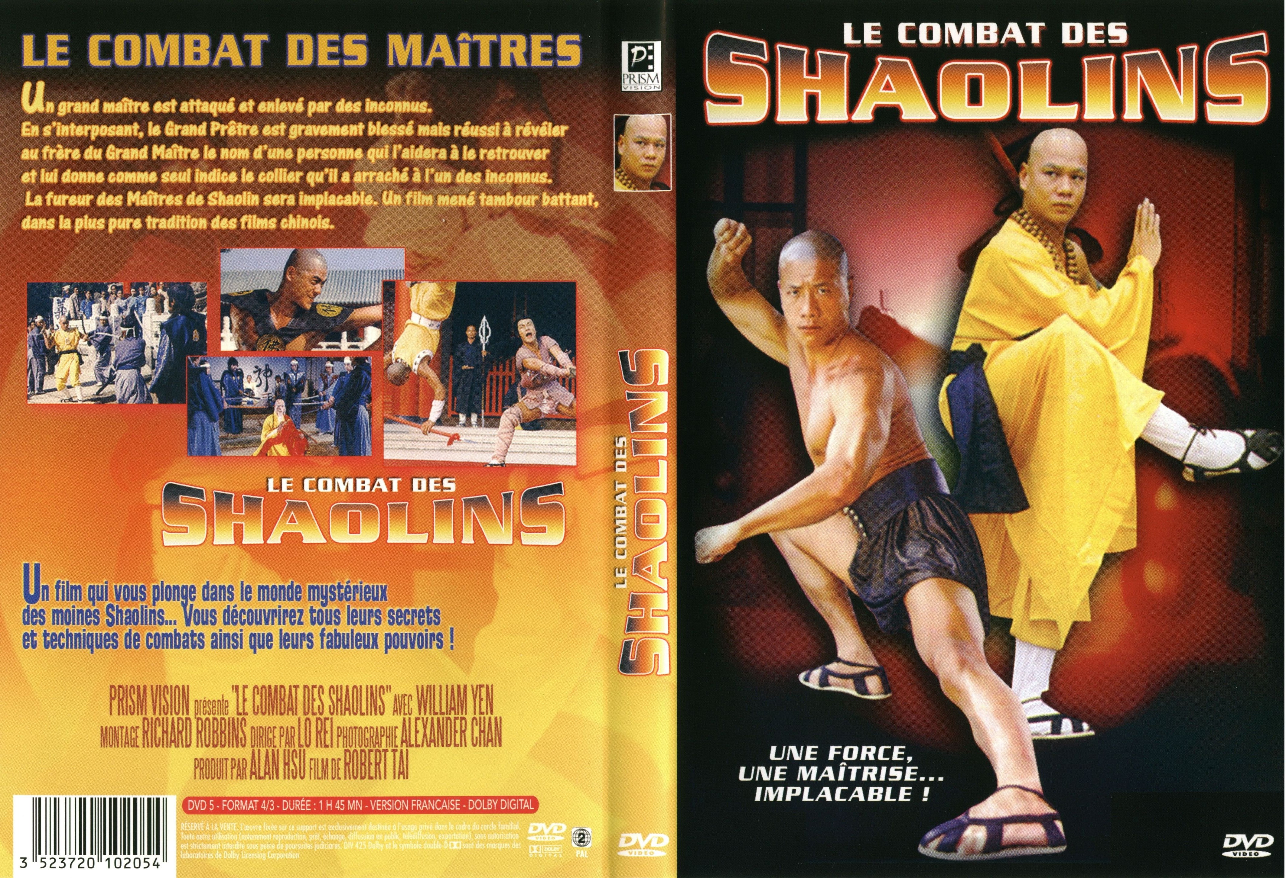 Jaquette DVD Le combat des shaolins