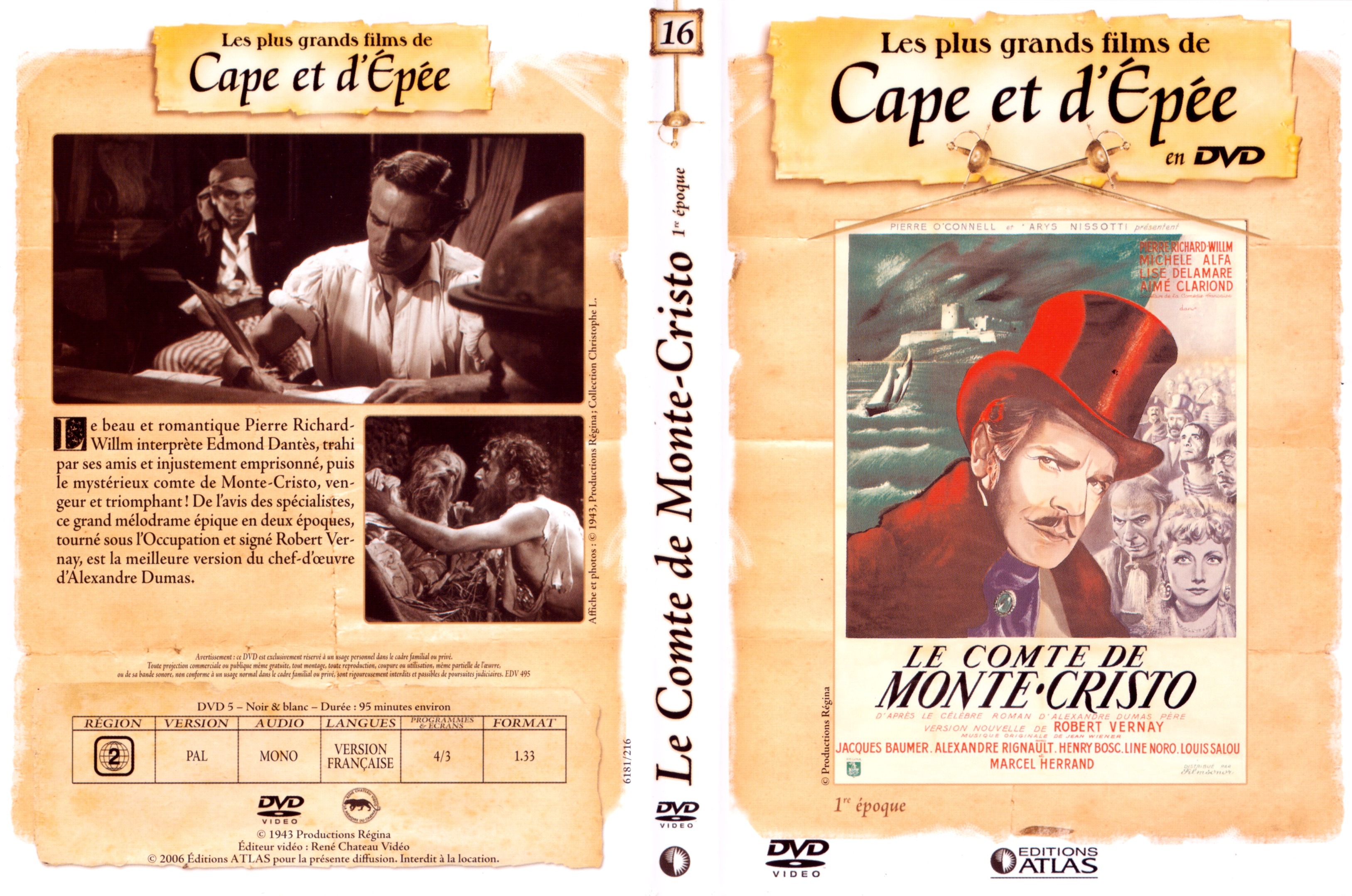 Jaquette DVD Le comte de Monte Cristo 1943 1 re poque