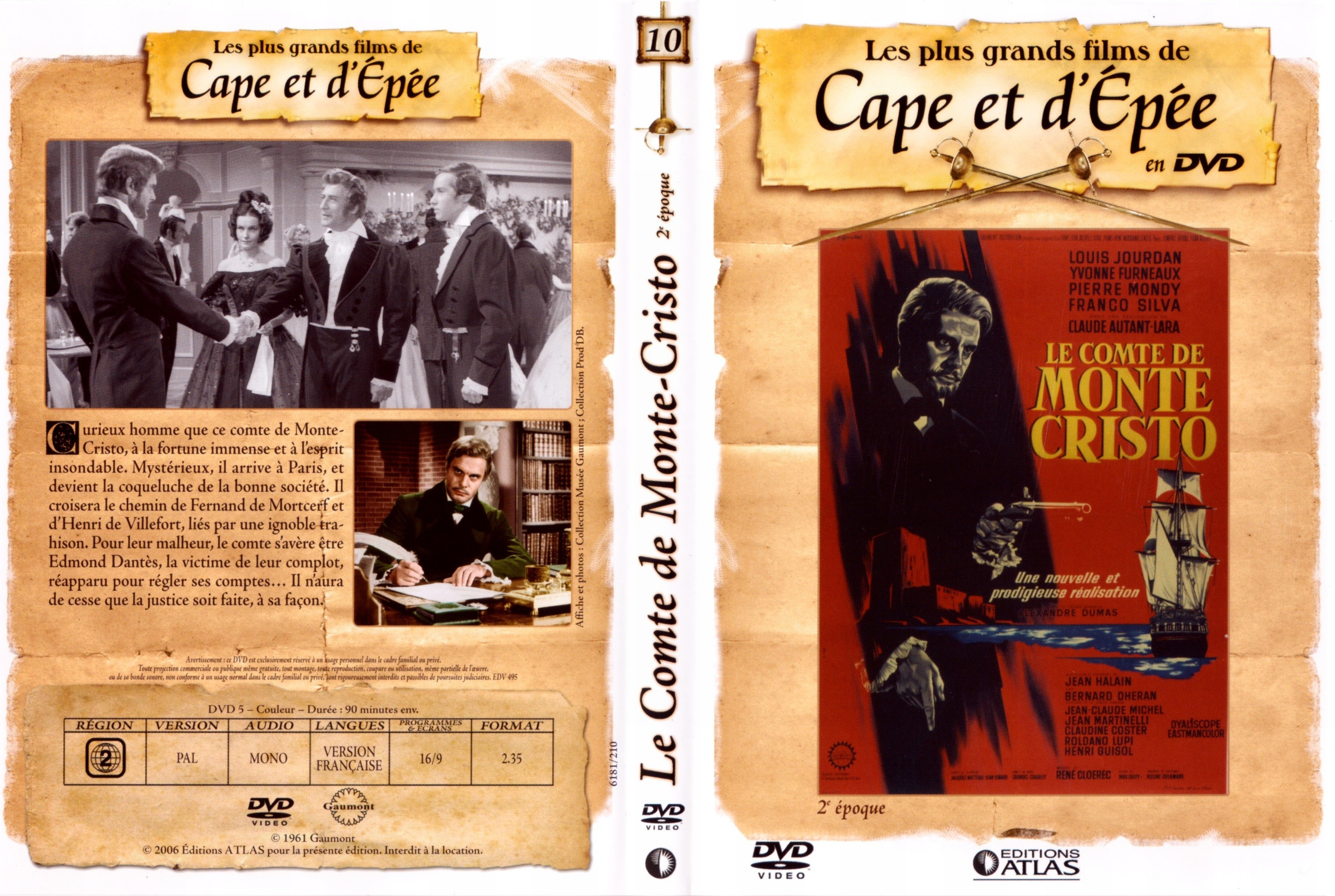 Jaquette DVD Le comte de Monte Cristo 1961 2 me poque