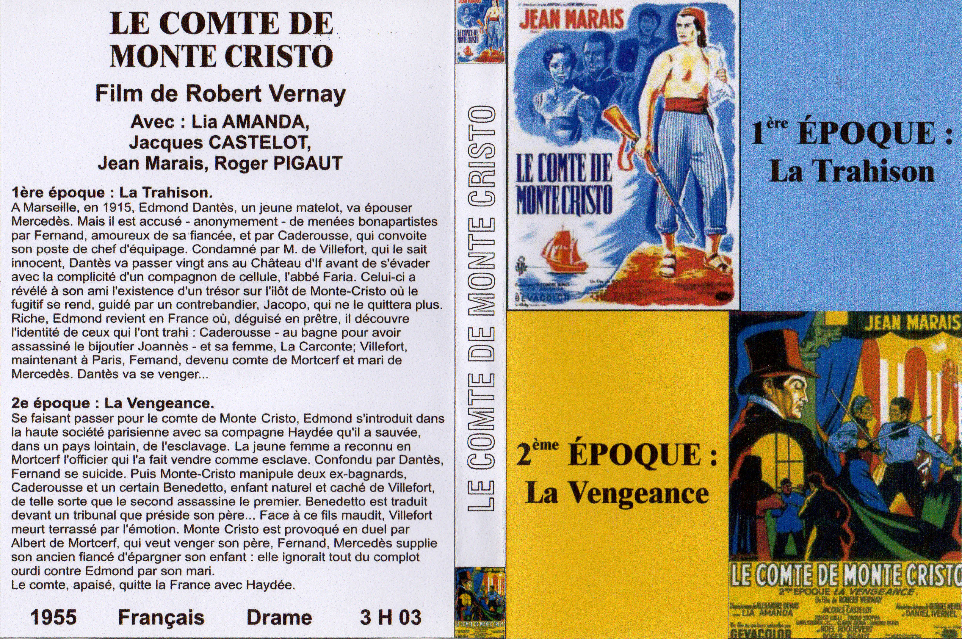 Jaquette DVD Le comte de Monte Cristo (1955) custom