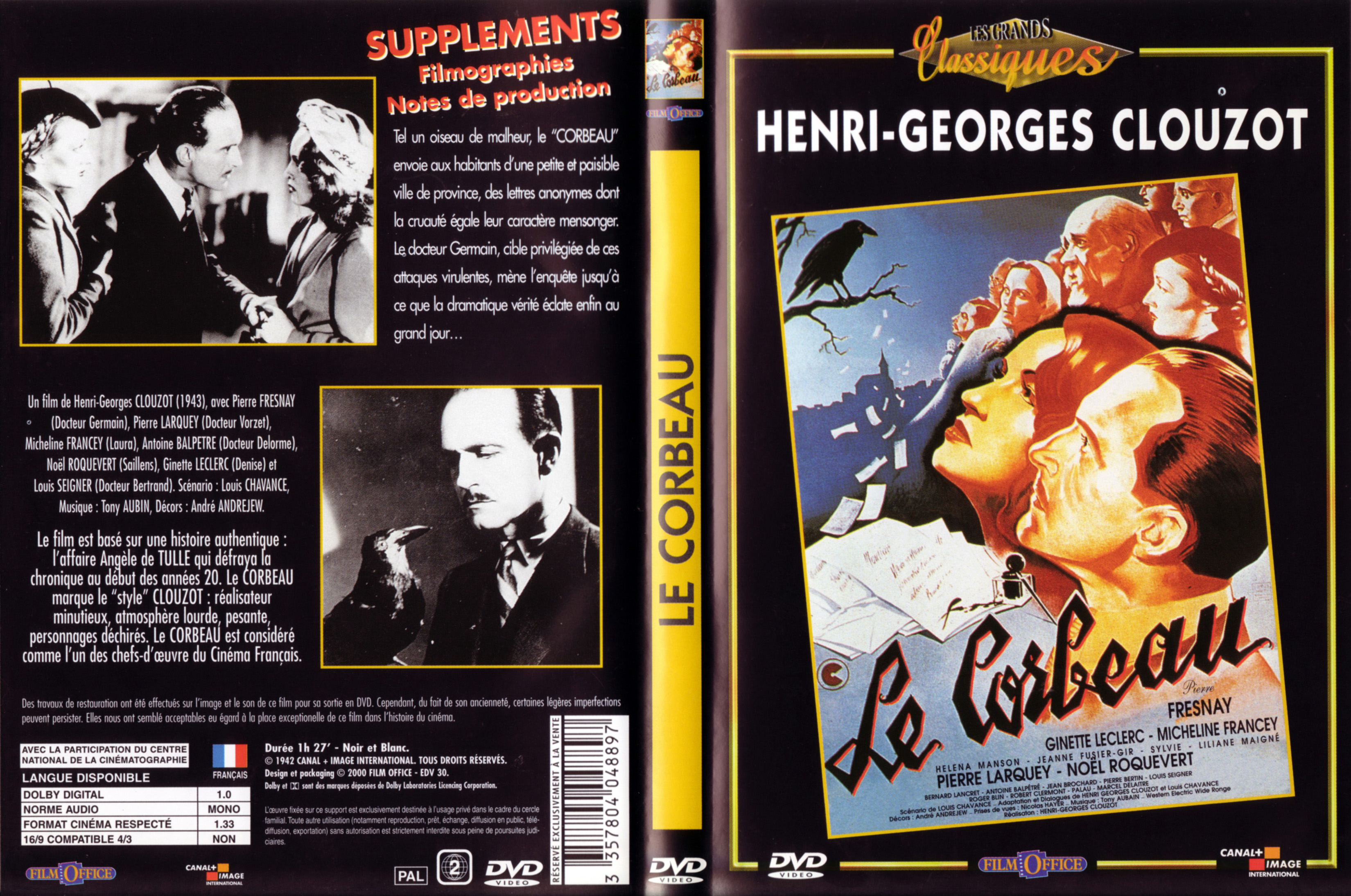 Jaquette DVD Le corbeau (1943)