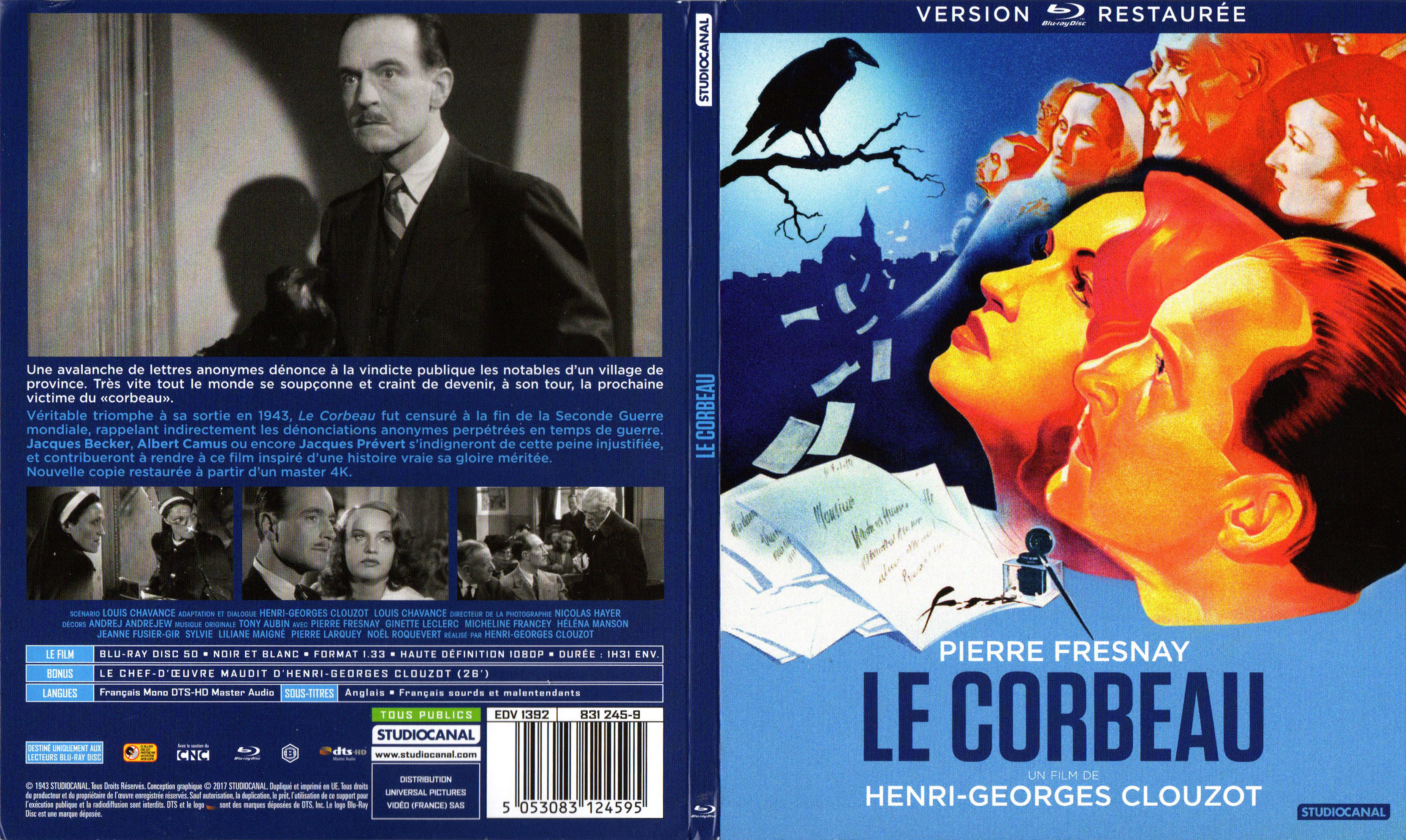 Jaquette DVD Le corbeau (1943) (BLU-RAY)