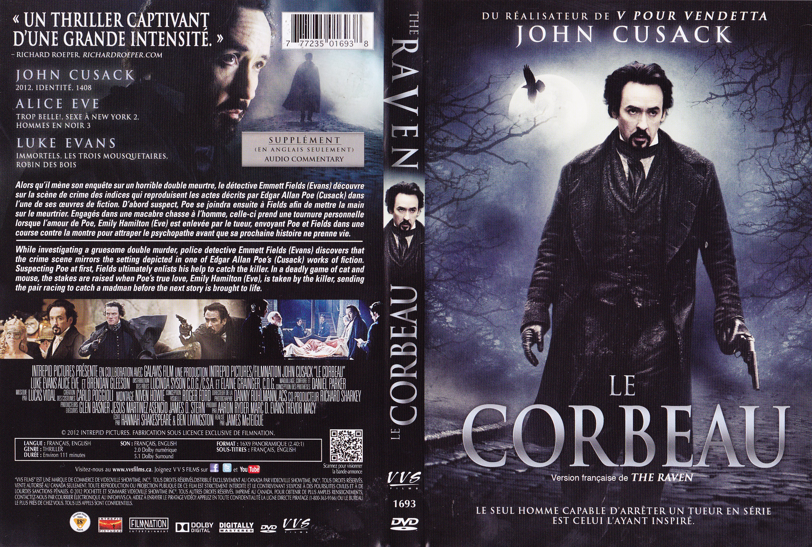 Jaquette DVD Le corbeau - The raven (Canadienne)