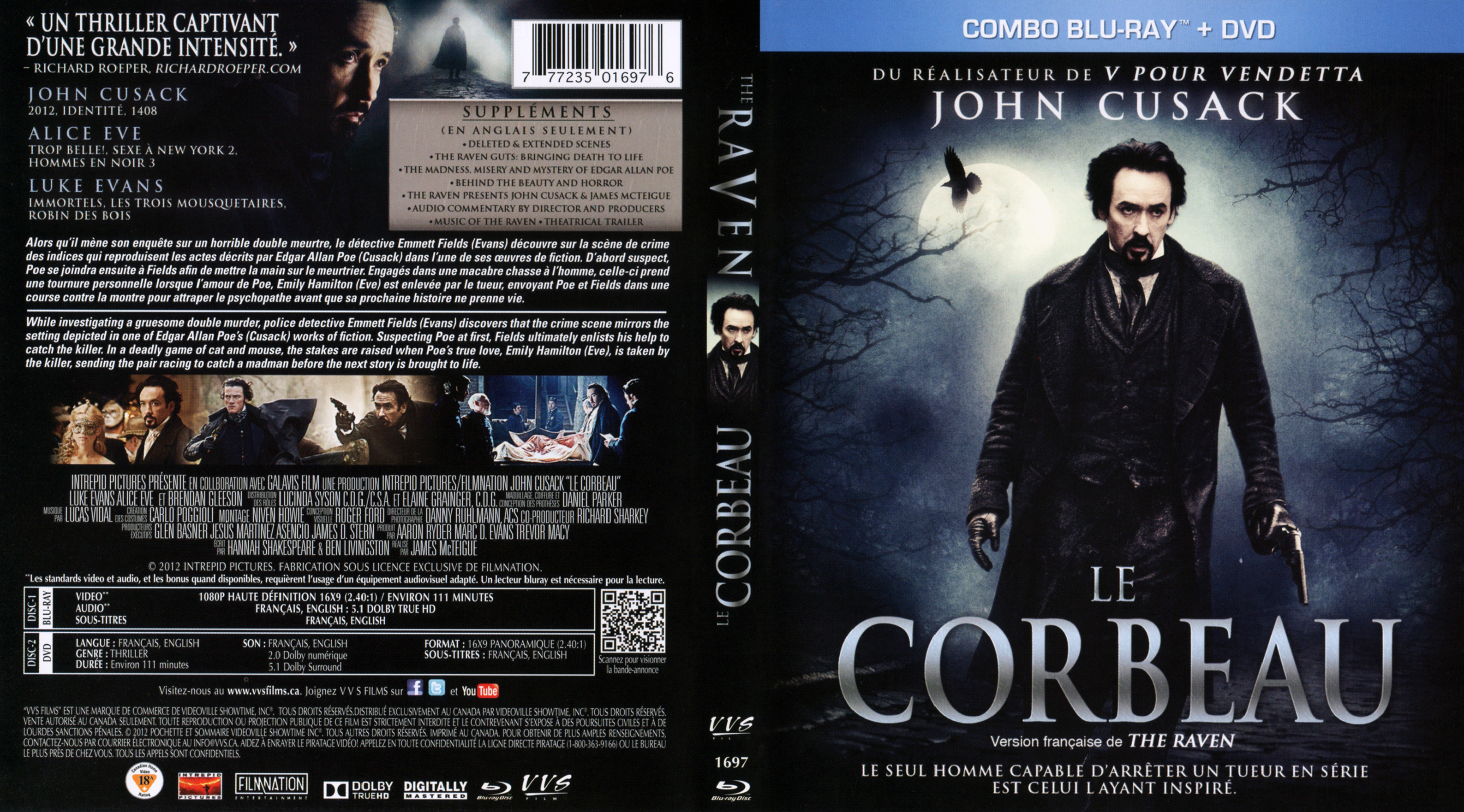 Jaquette DVD Le corbeau - The raven (Canadienne) (BLU-RAY)