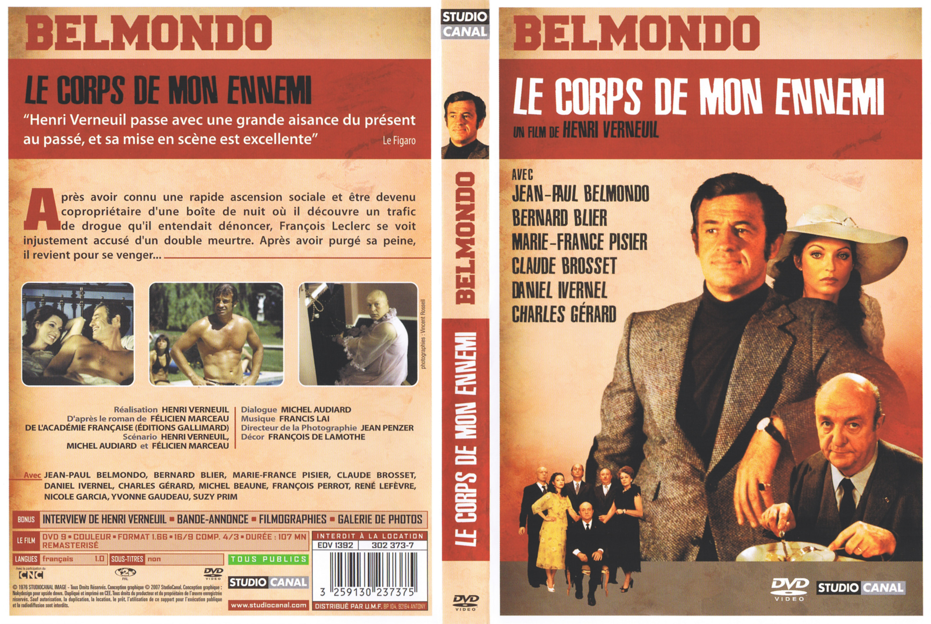 Jaquette DVD Le corps de mon ennemi