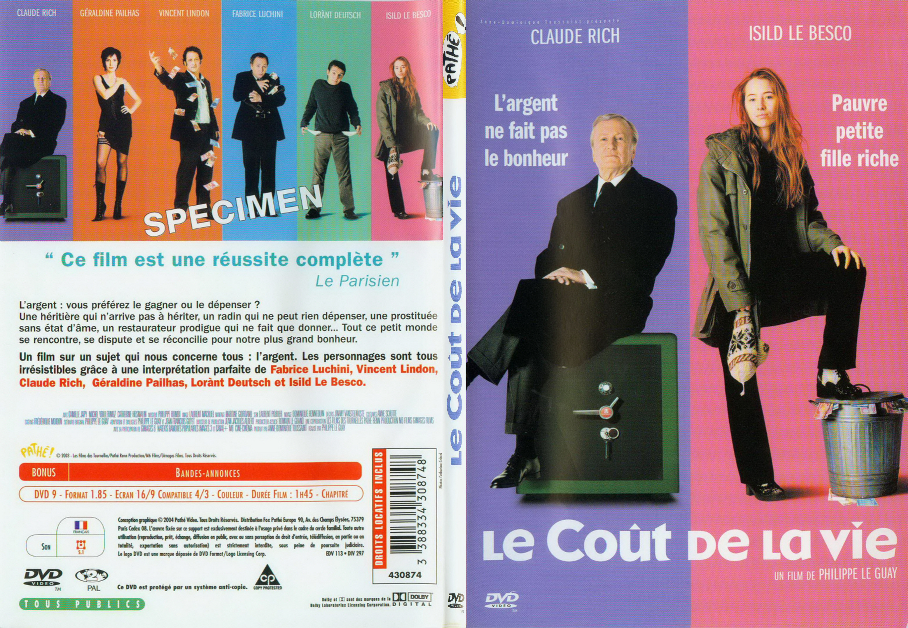 Jaquette DVD Le cout de la vie - SLIM