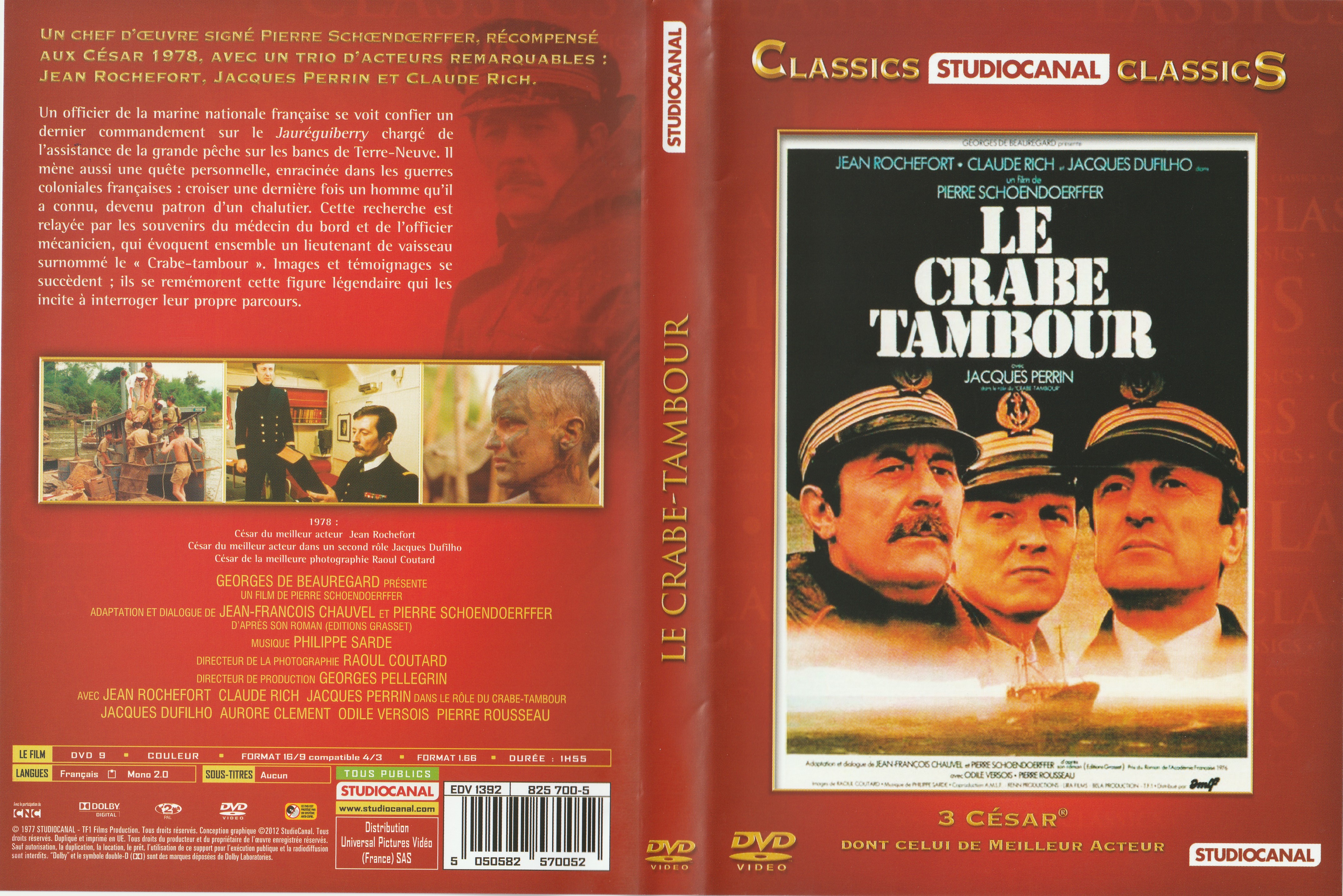 Jaquette DVD Le crabe-tambour v3