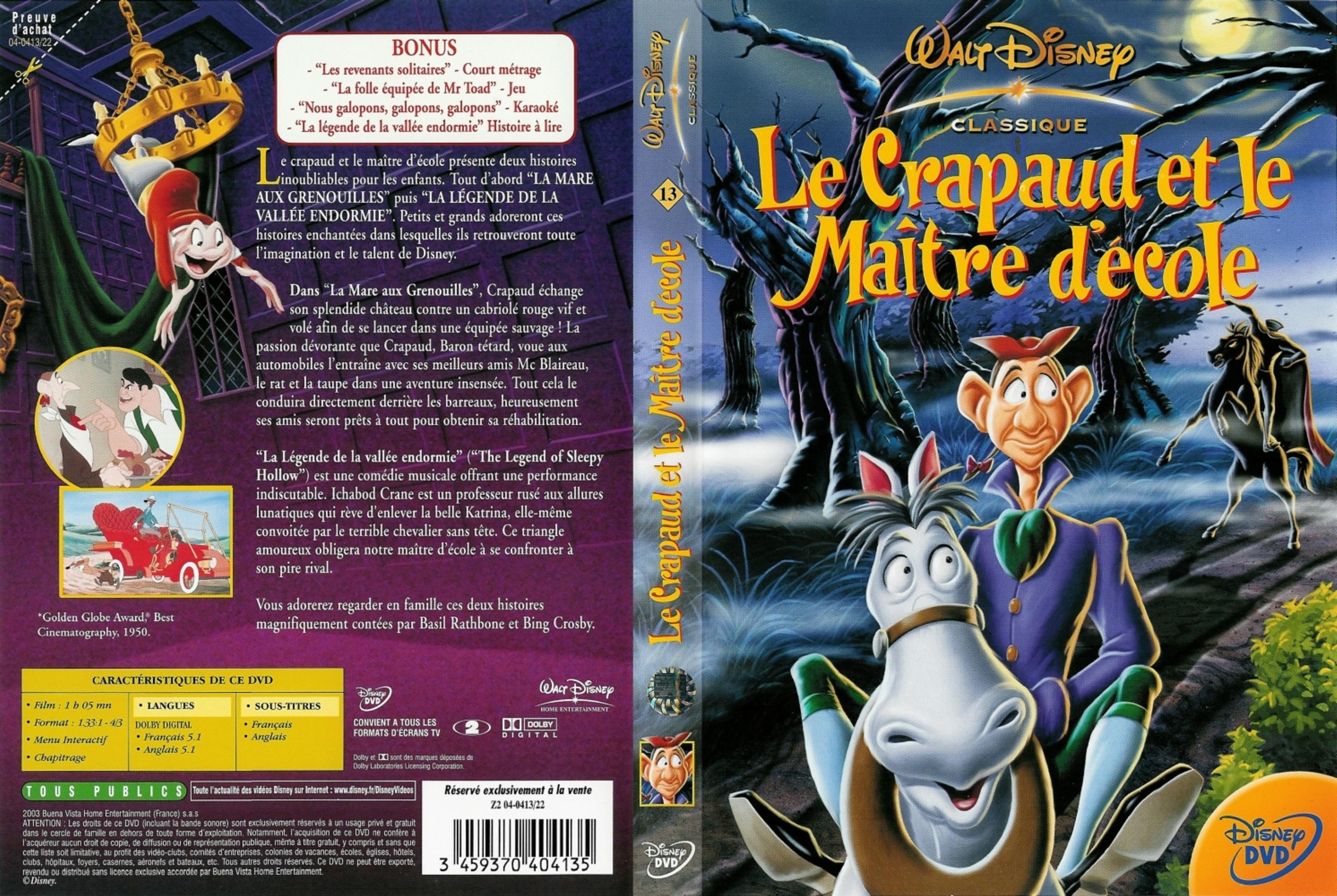 Jaquette DVD Le crapaud et le maitre d