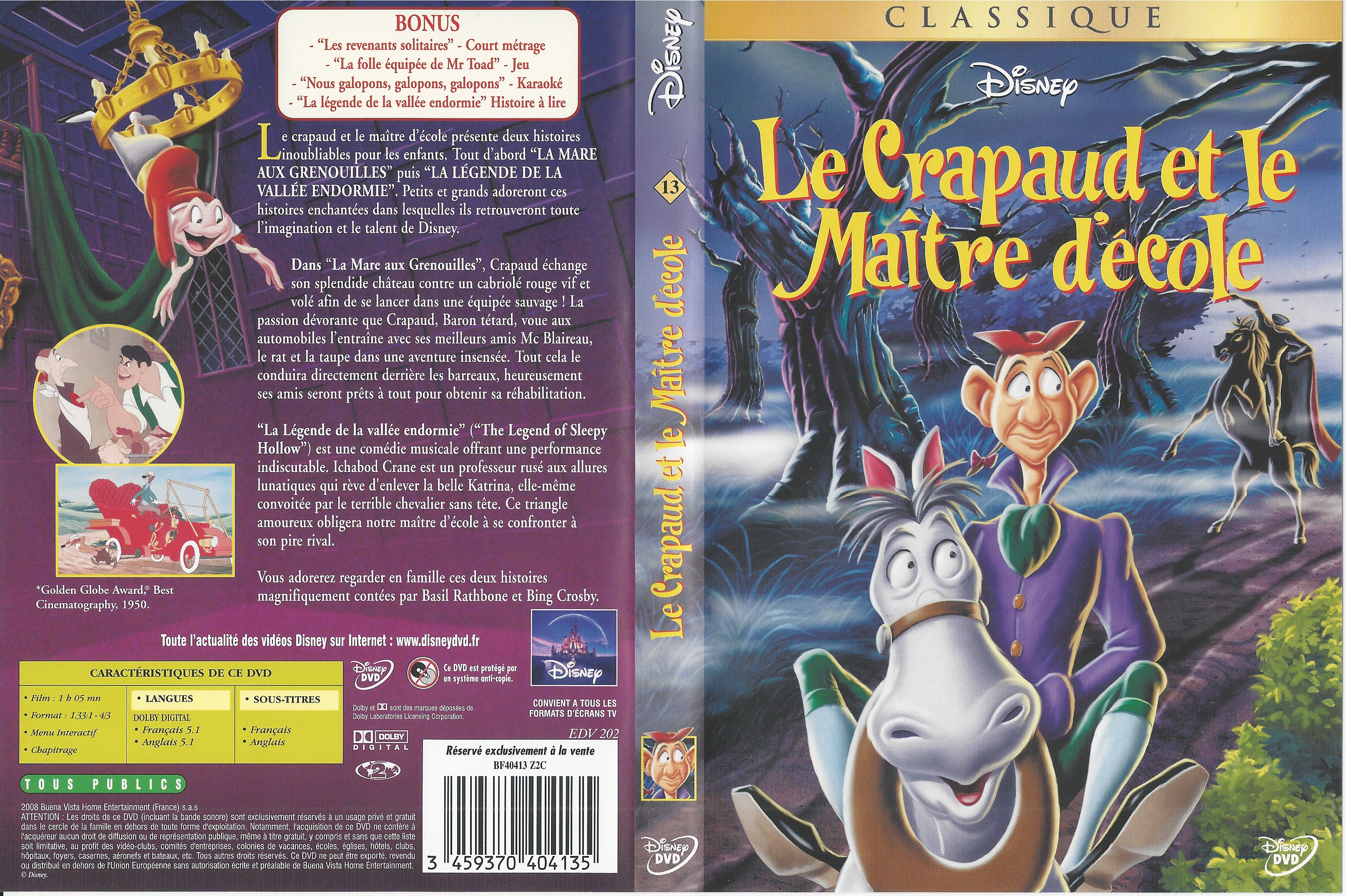 Jaquette DVD Le crapaud et le maitre d