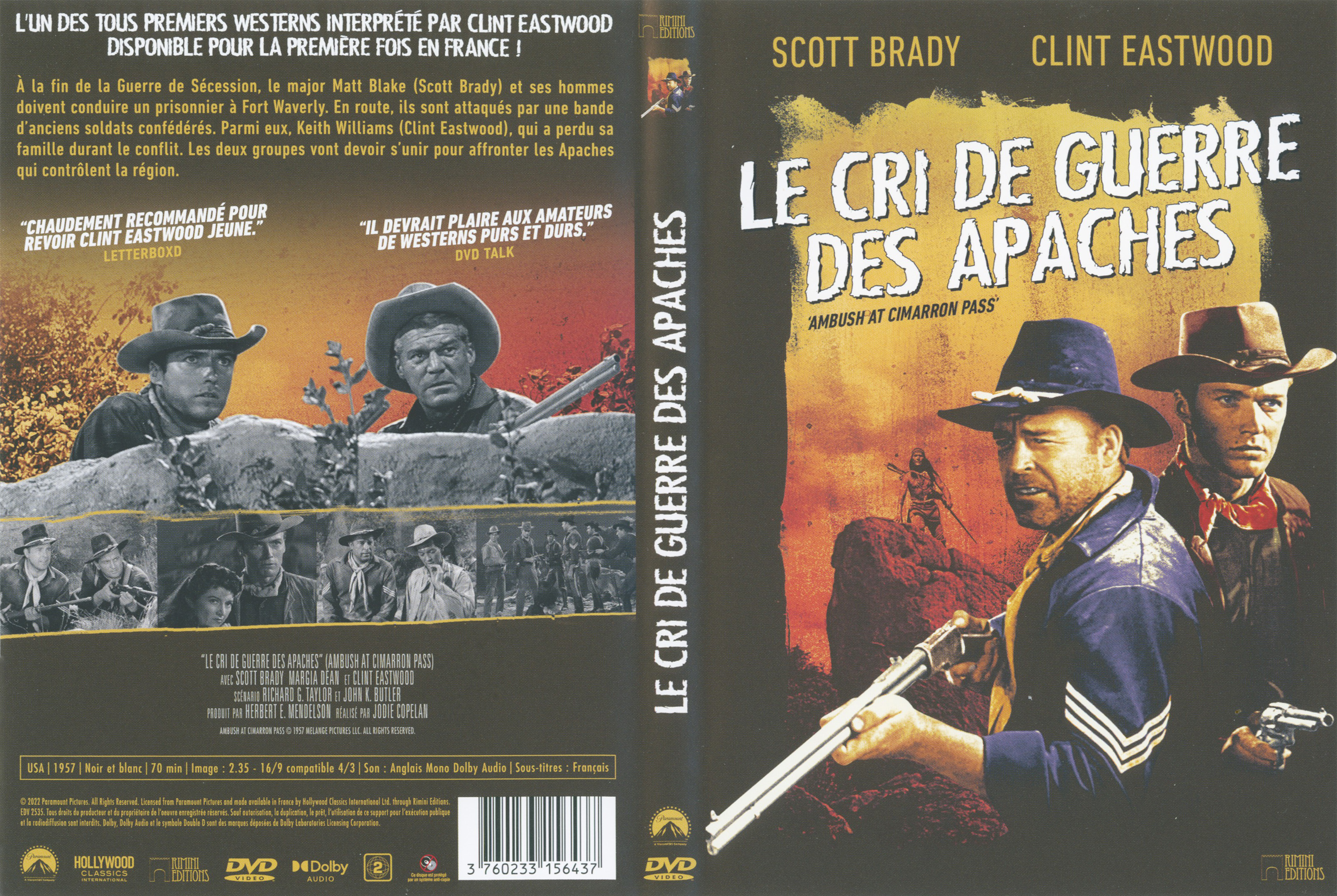 Jaquette DVD Le cri de guerre des apaches