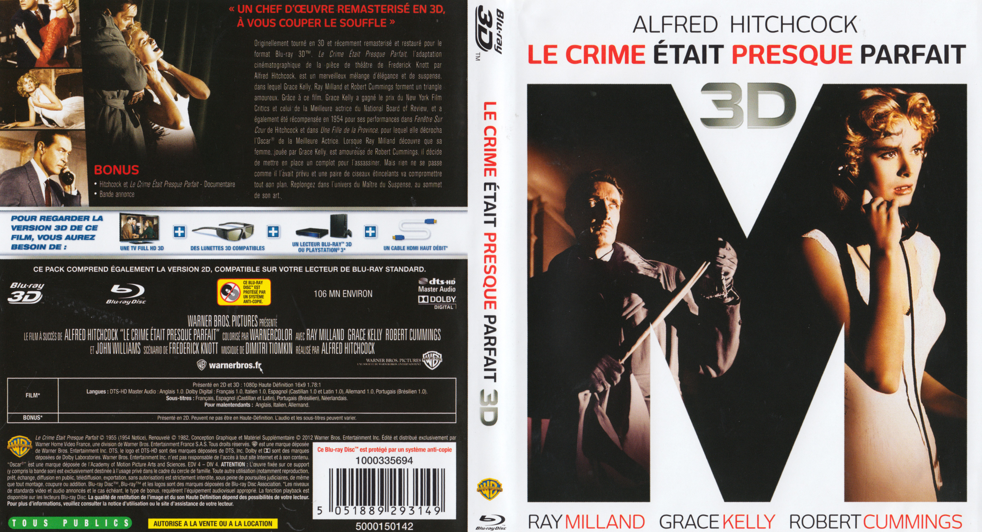 Jaquette DVD Le crime tait presque parfait 3D (BLU-RAY)