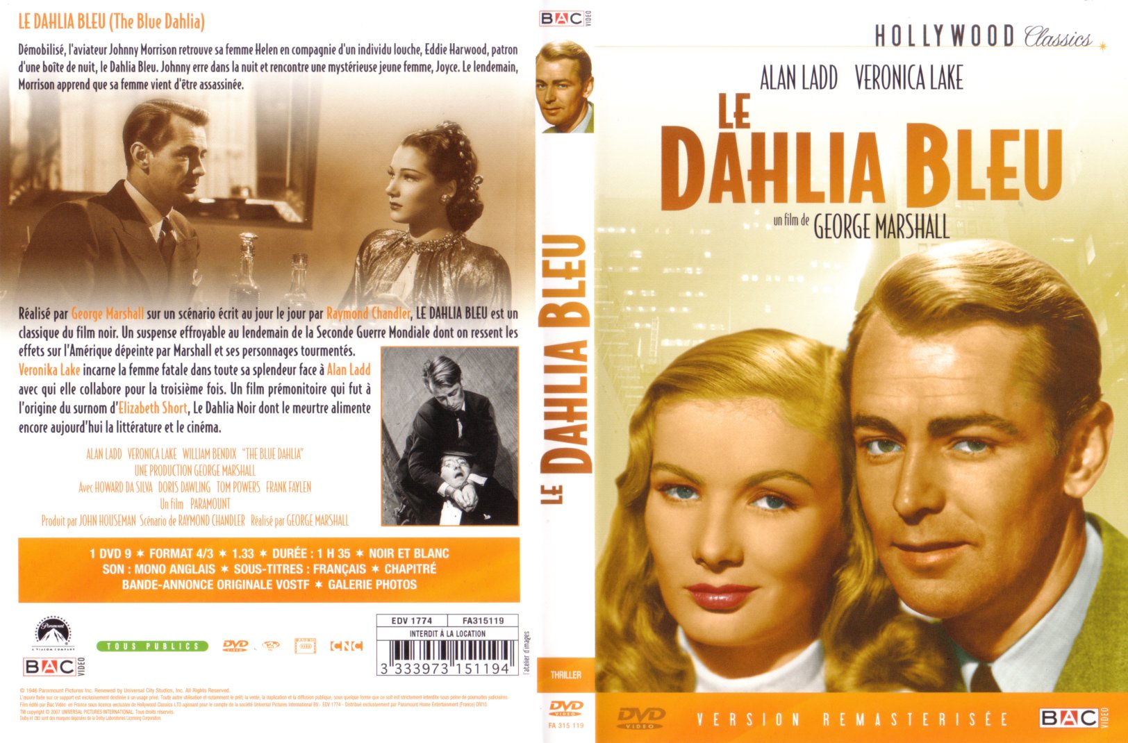 Jaquette DVD Le dahlia bleu