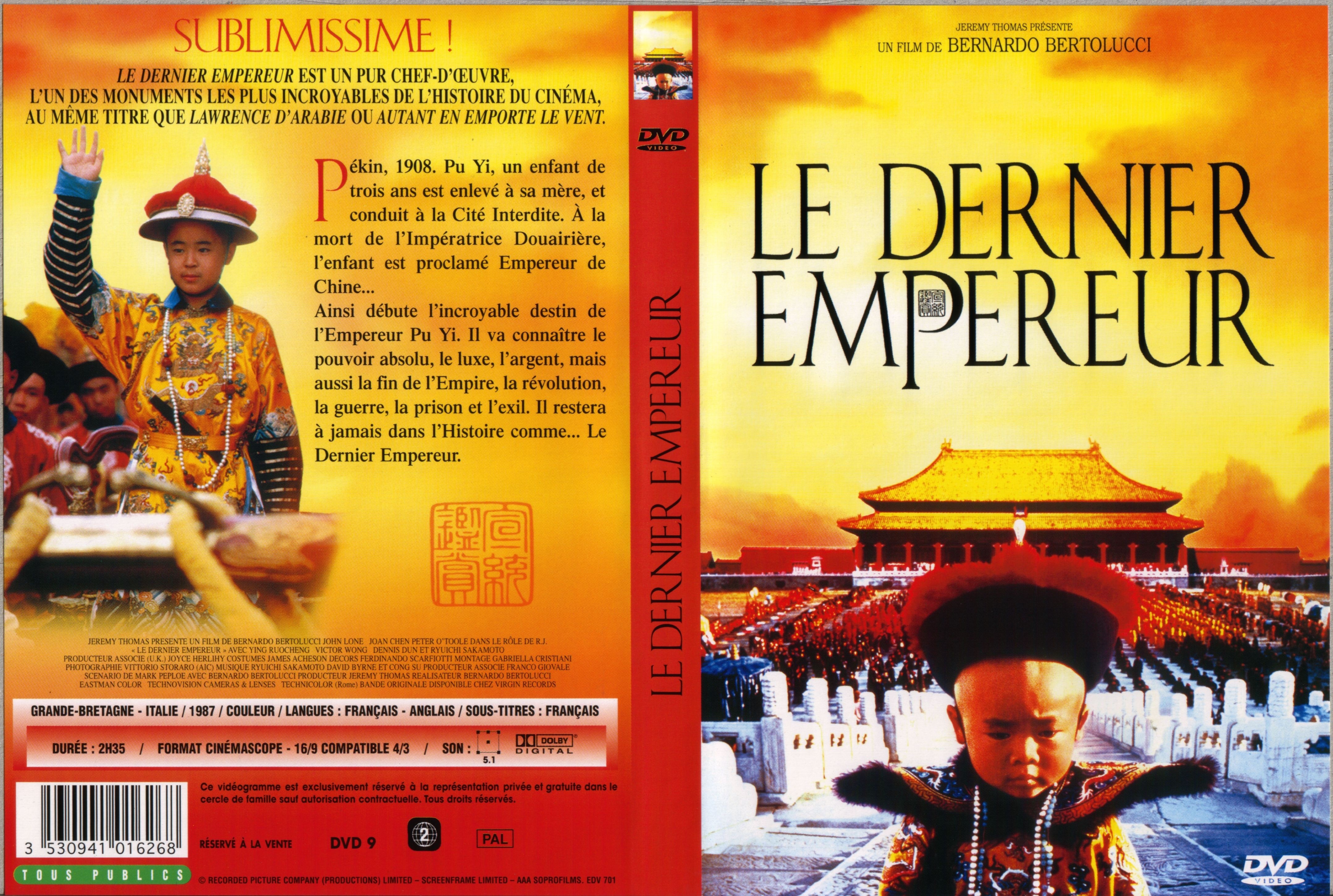Jaquette DVD Le dernier Empereur