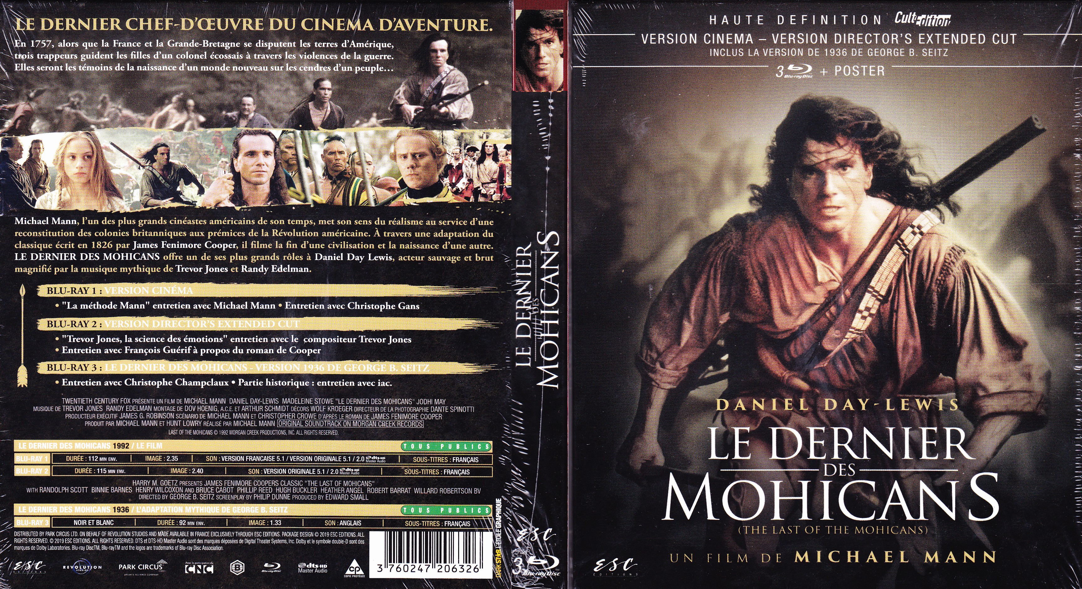 Jaquette DVD Le dernier des mohicans (BLU-RAY)