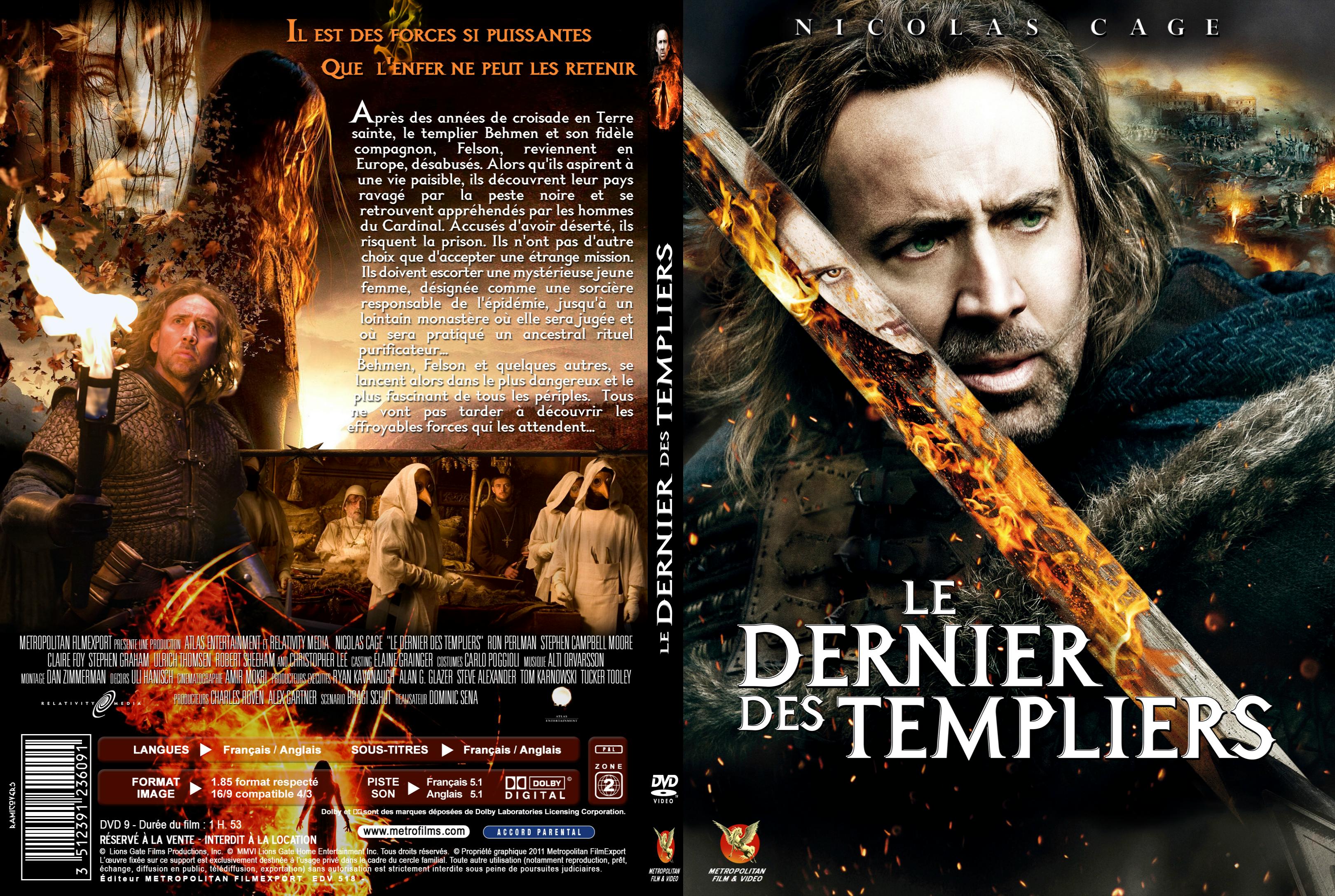 Jaquette DVD Le dernier des templiers custom - SLIM