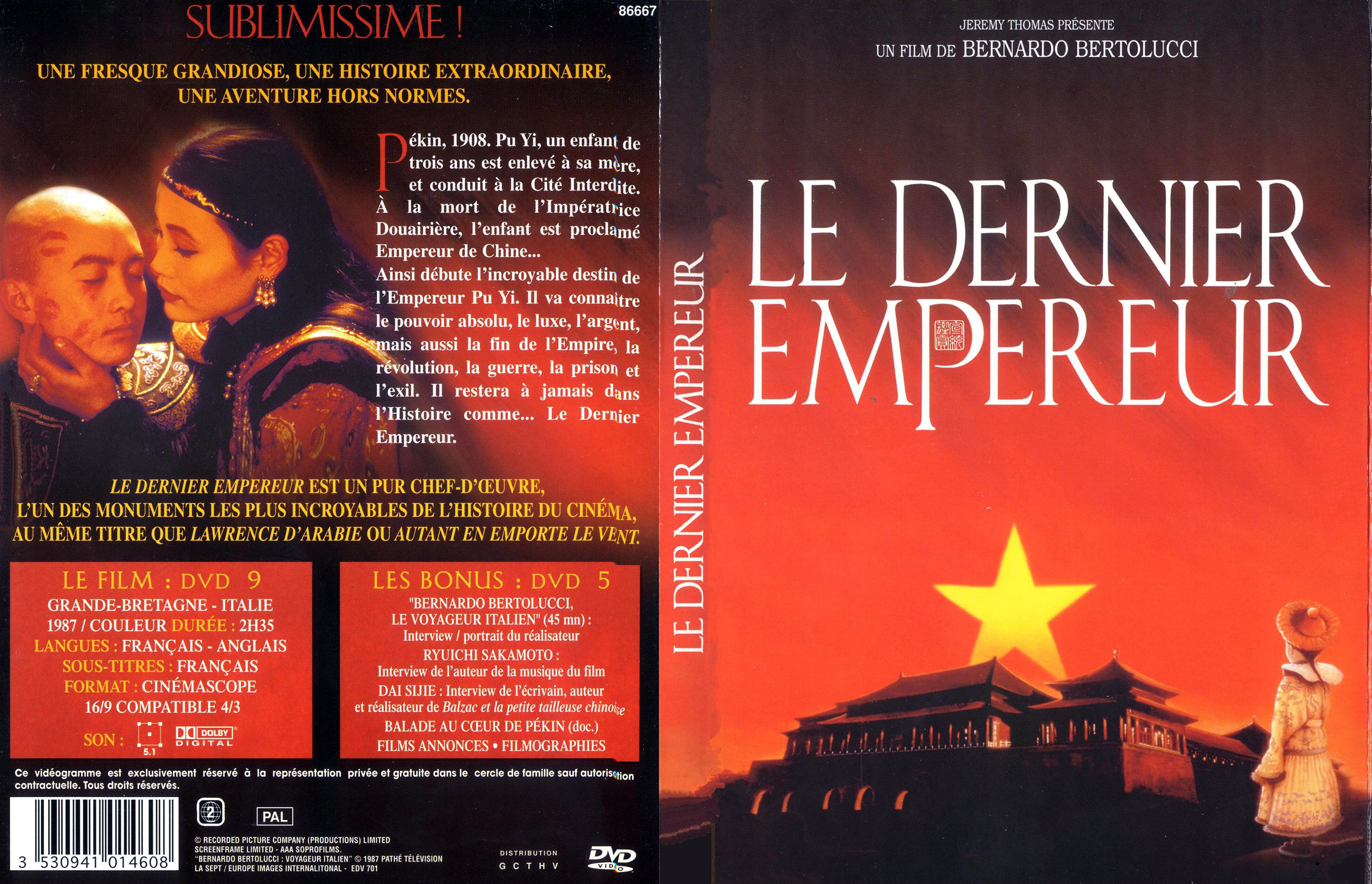 Jaquette DVD Le dernier empereur v3