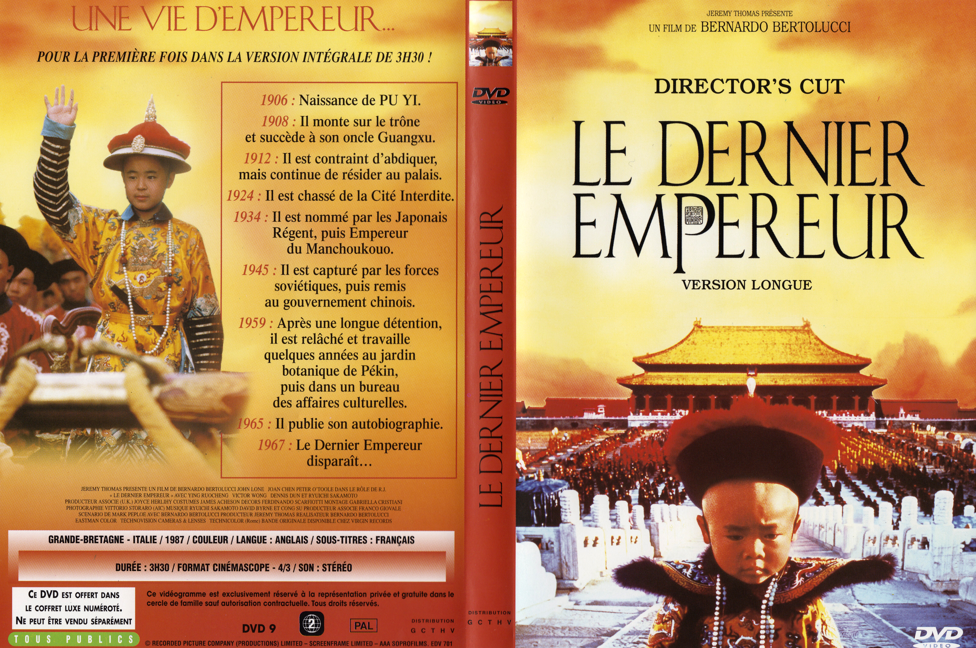 Jaquette DVD Le dernier empereur v4