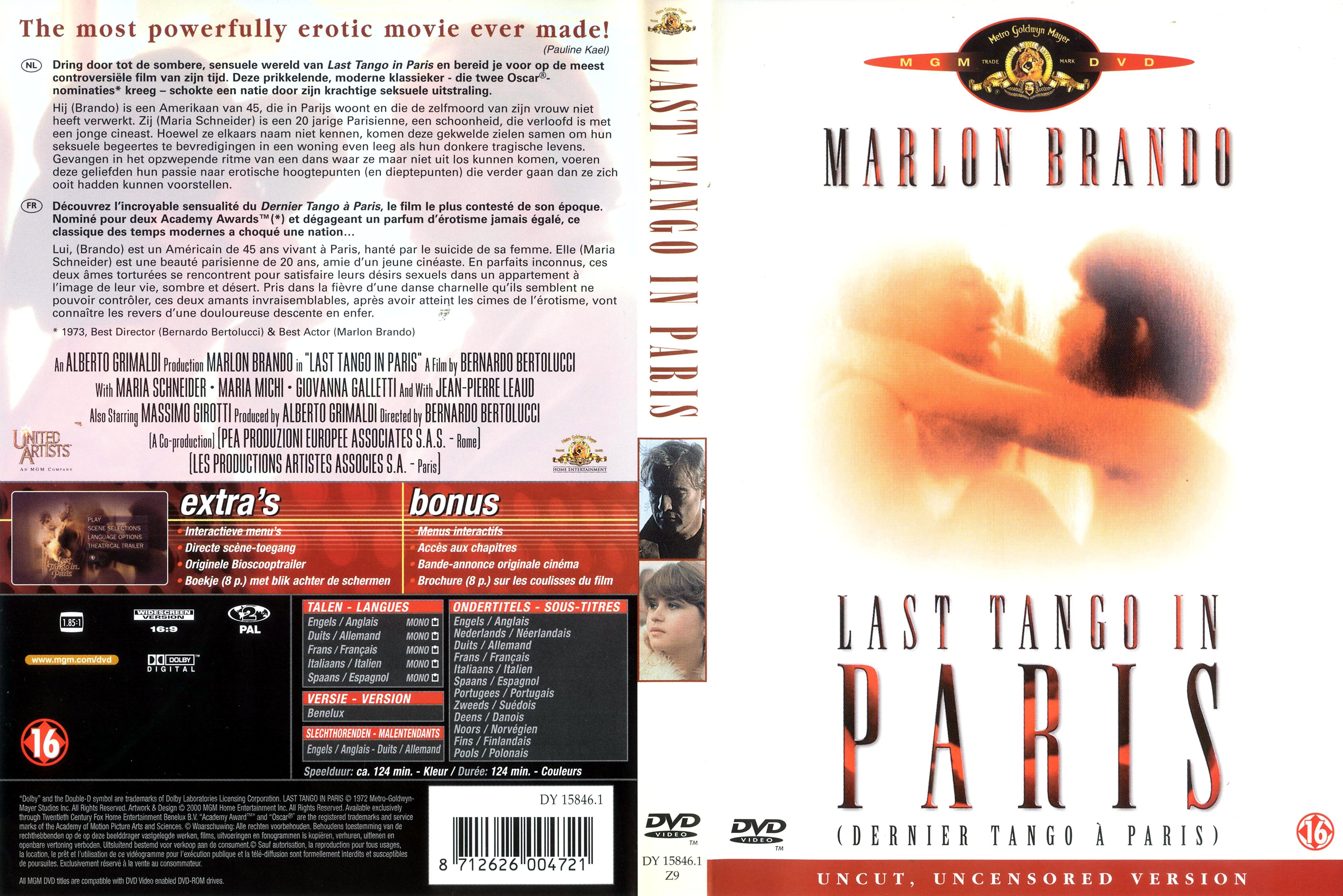 Jaquette DVD Le dernier tango  Paris